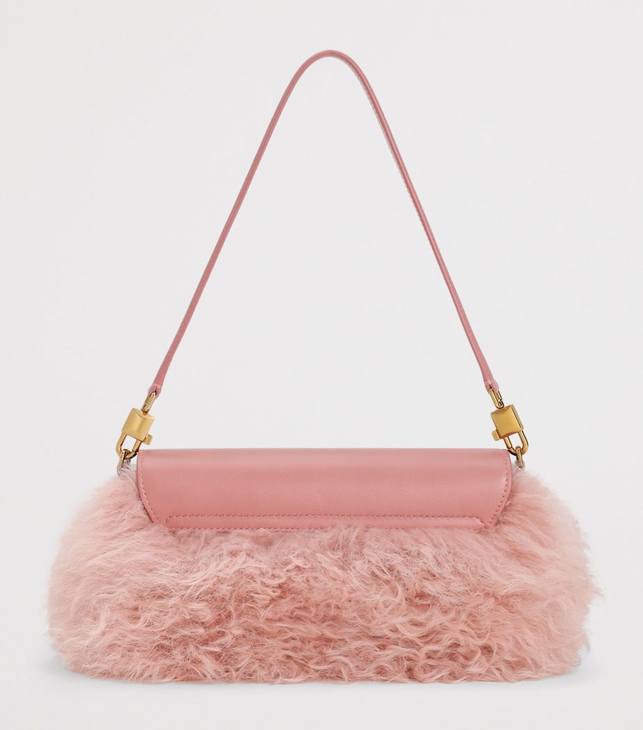 Dolce&Gabbana Shearling-Trim Marlene Shoulder Bag Pink/pink Image 4