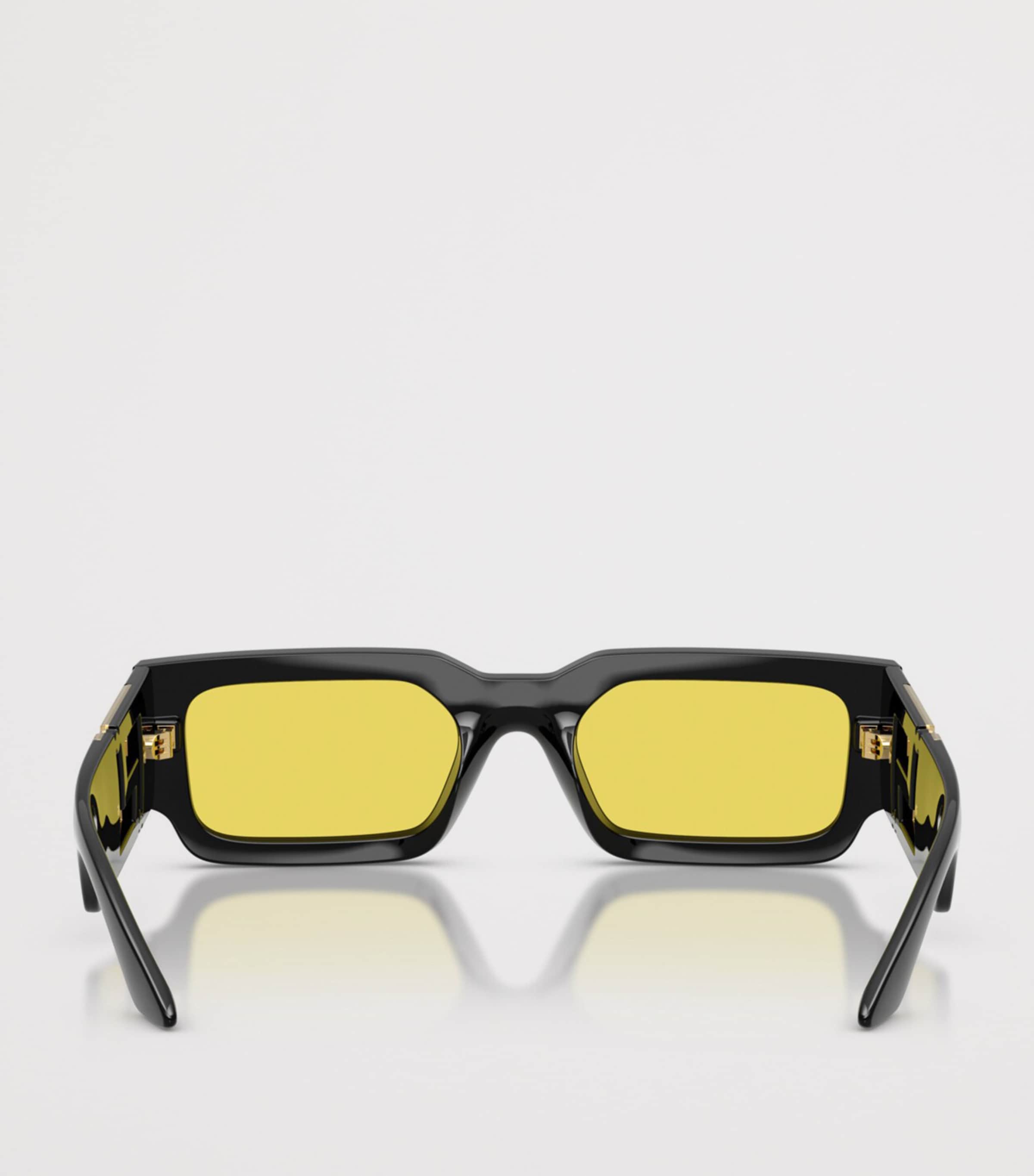 Versace Greca Maxi Rectangle Sunglasses Black Image 4