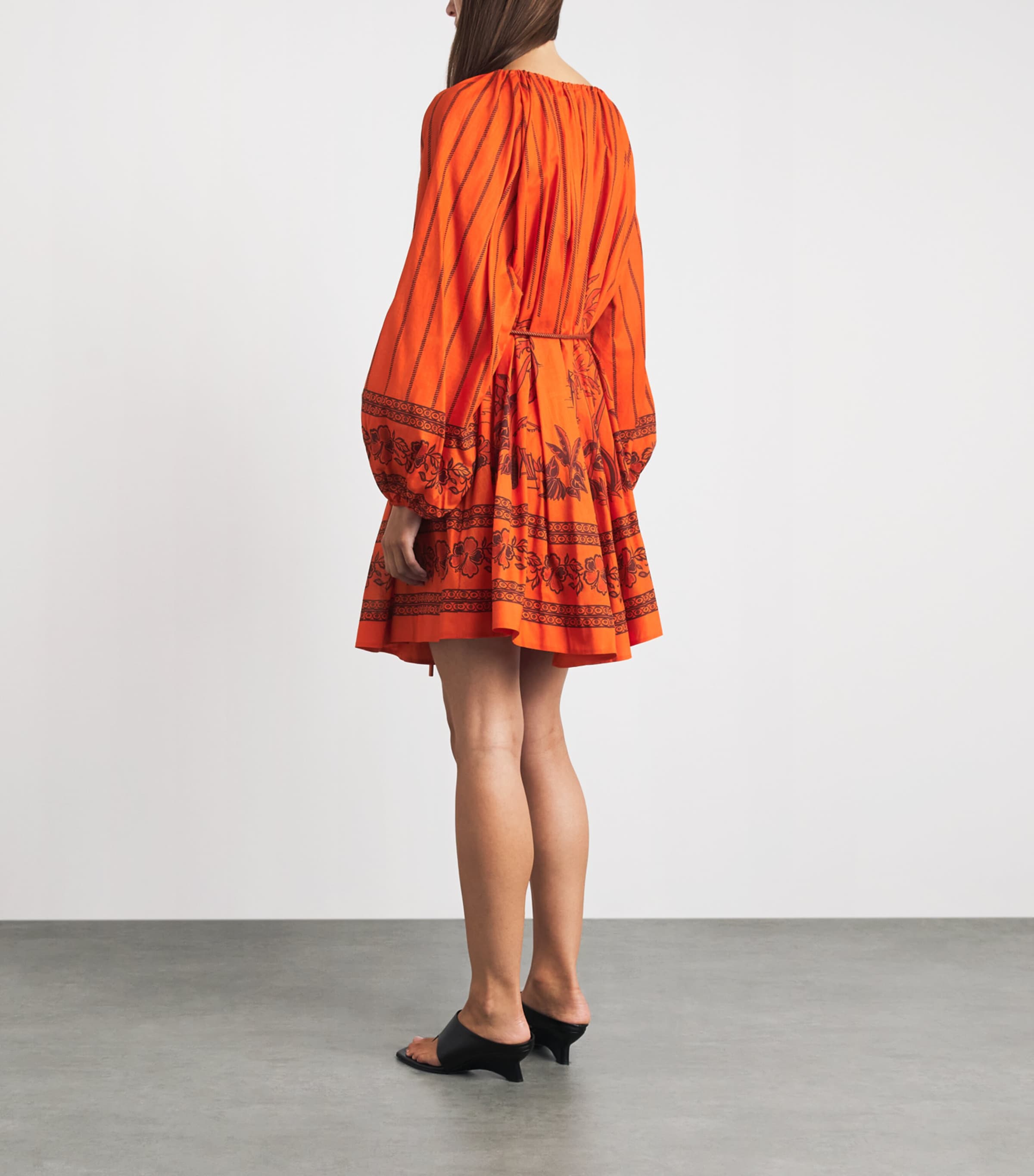 ALEMAIS Womens Cotton Boathouse Shift Dress Orange Image 4
