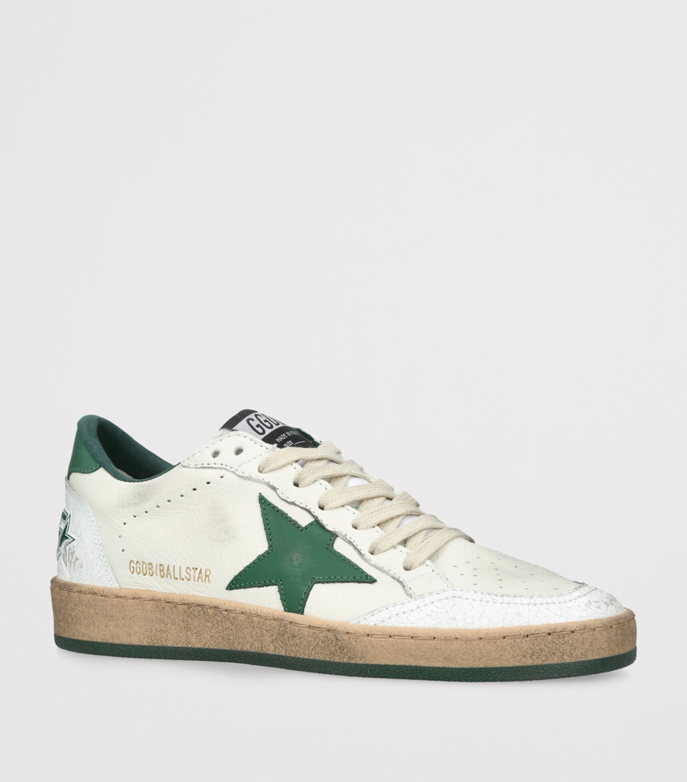 Golden Goose Leather Ball Star Sneakers Green Oth Image 3