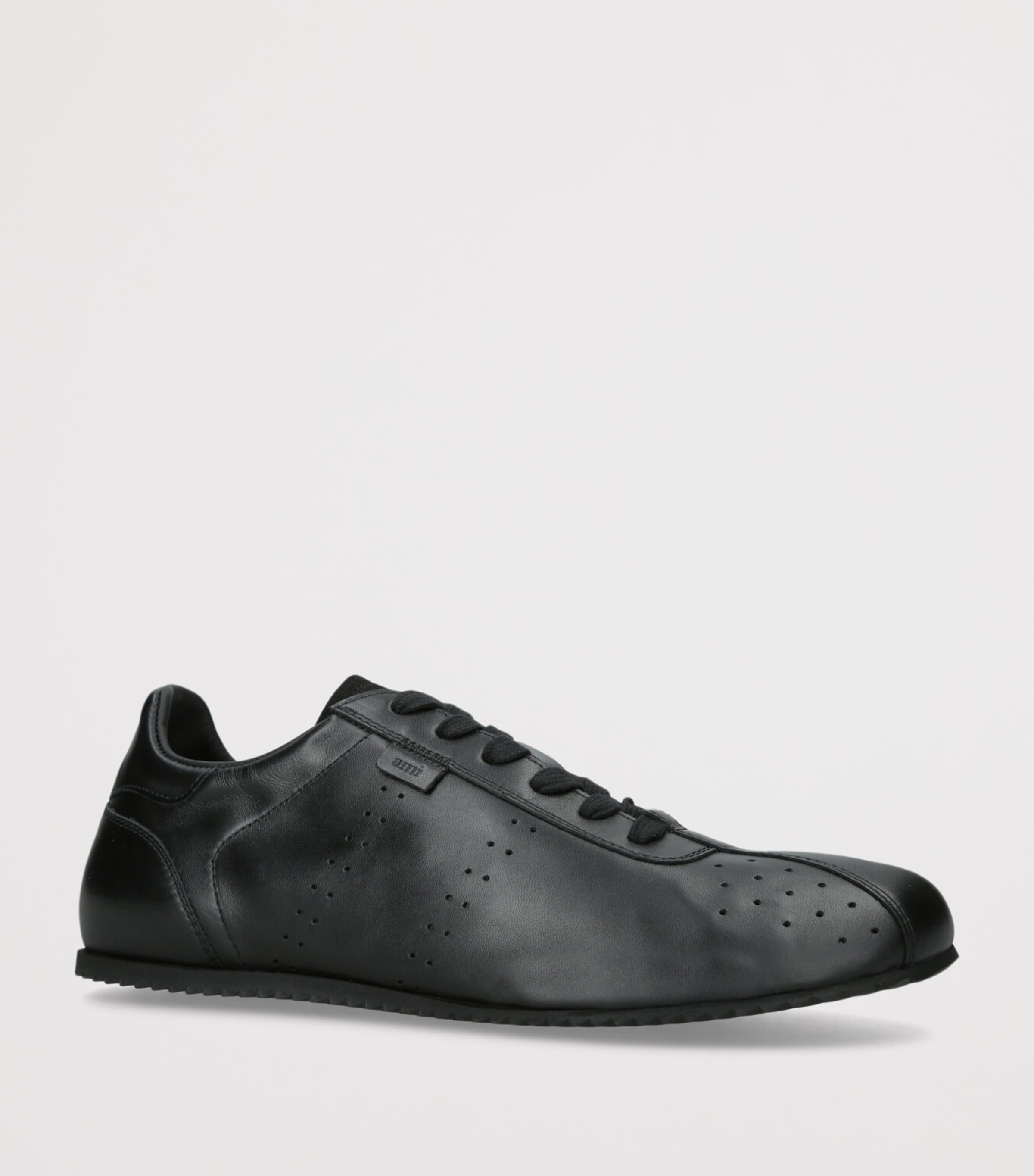 AMI Paris Leather Step Sneakers Black Image 3
