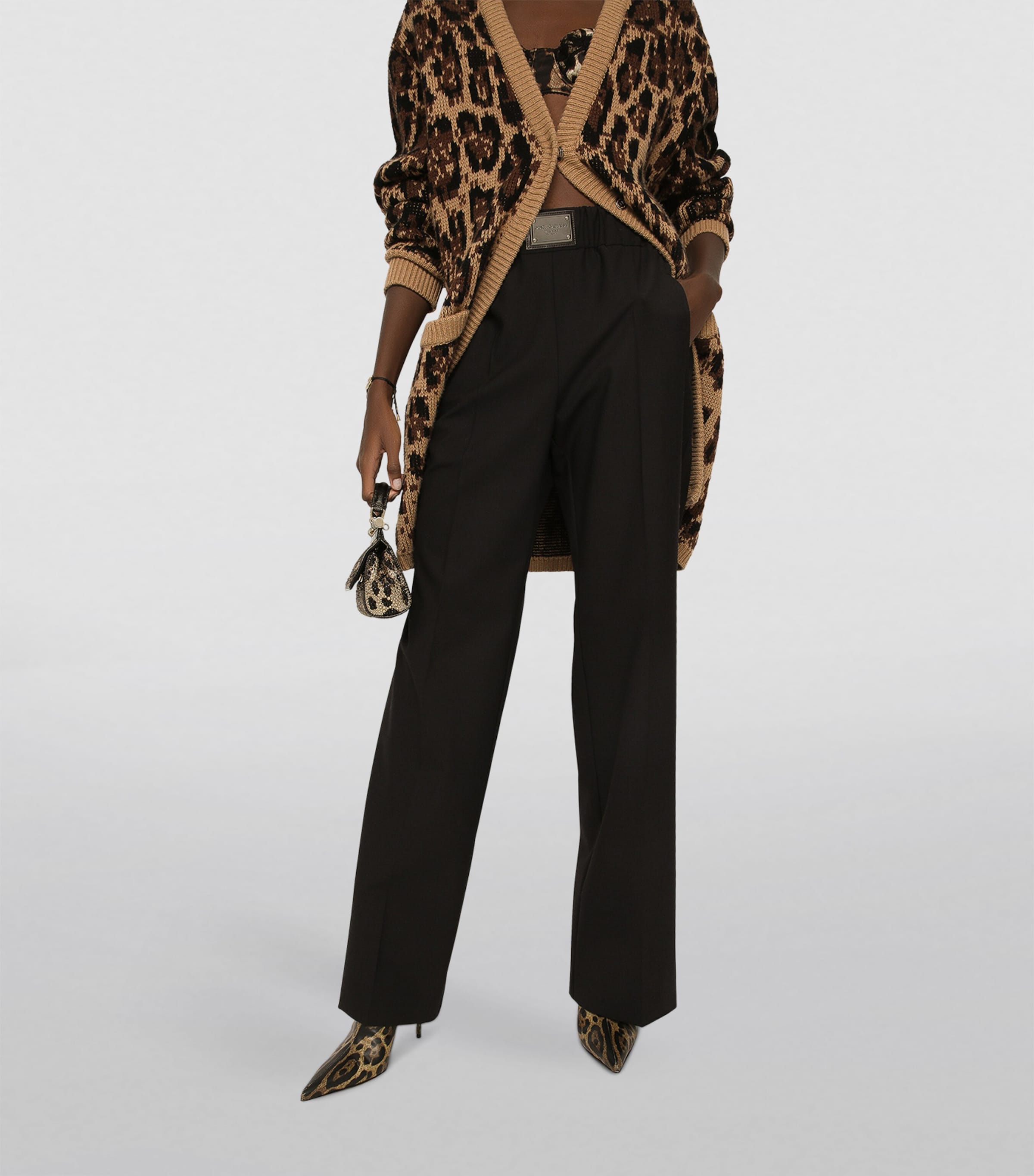 Logo-Plaque Tailored Trousers N0000-BLACK Image 3