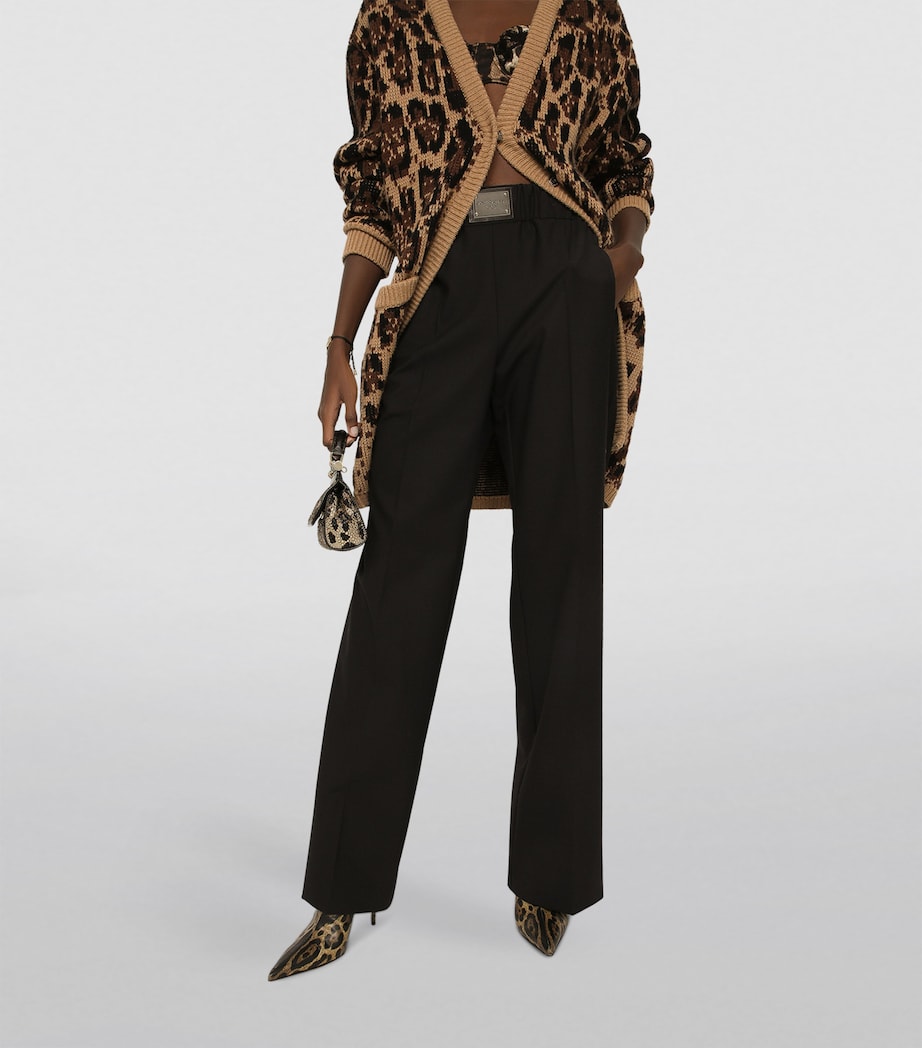 Logo-Plaque Tailored Trousers N0000-BLACK Image 3