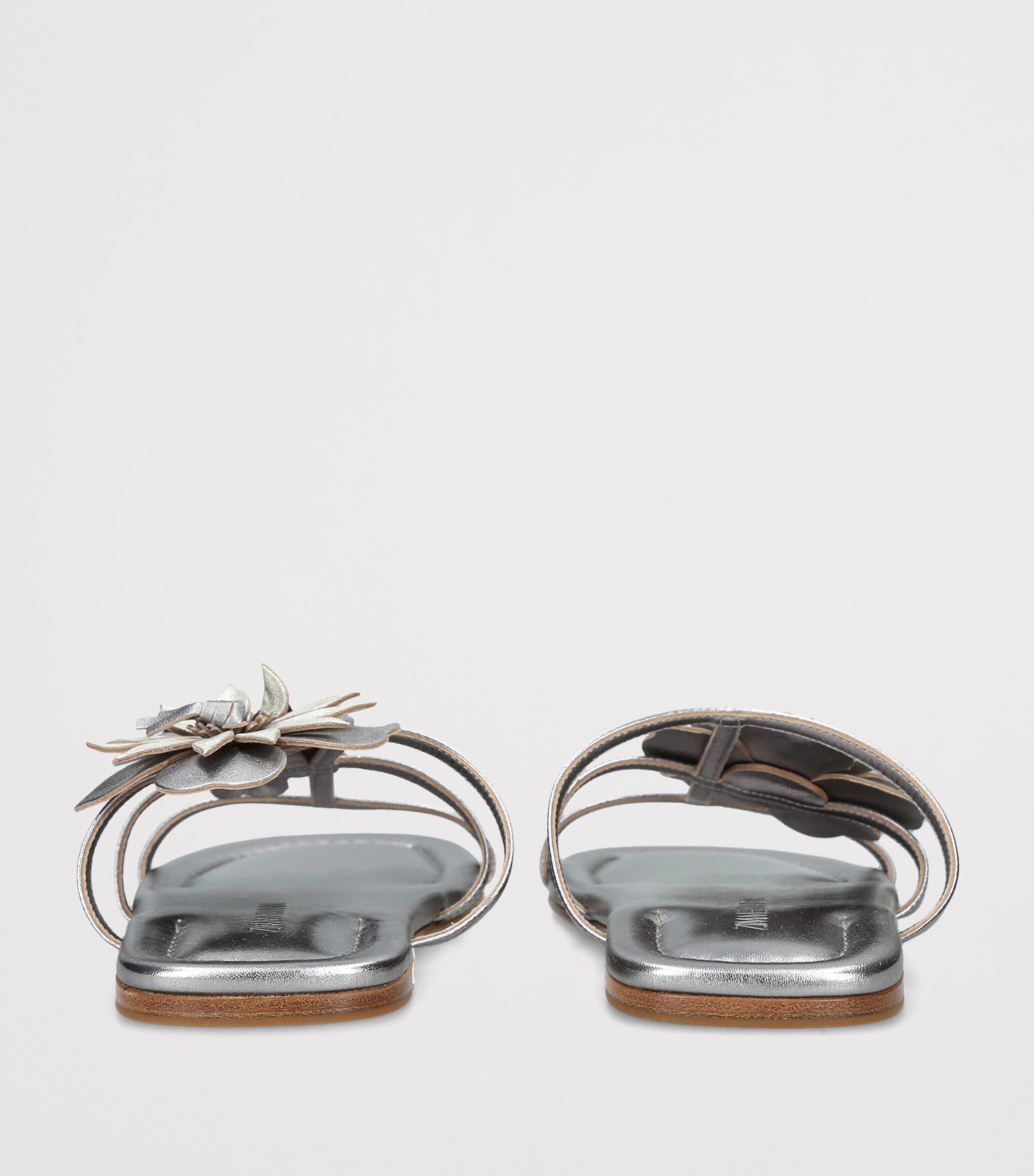 Zimmermann Metallic Leather Belara Slides Silver Image 4