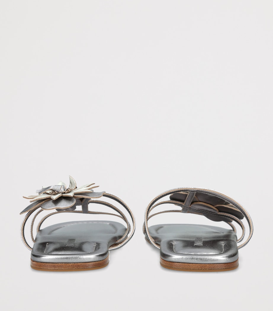 Zimmermann Metallic Leather Belara Slides Silver Image 4