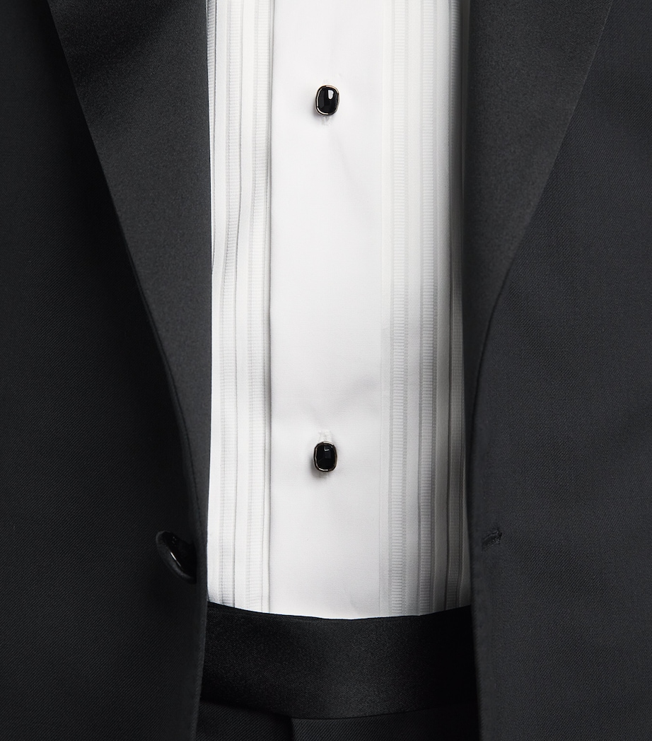 Babette Wasserman Black Rhodium-Plated Swarovski Crystal Cufflinks Black Image 2