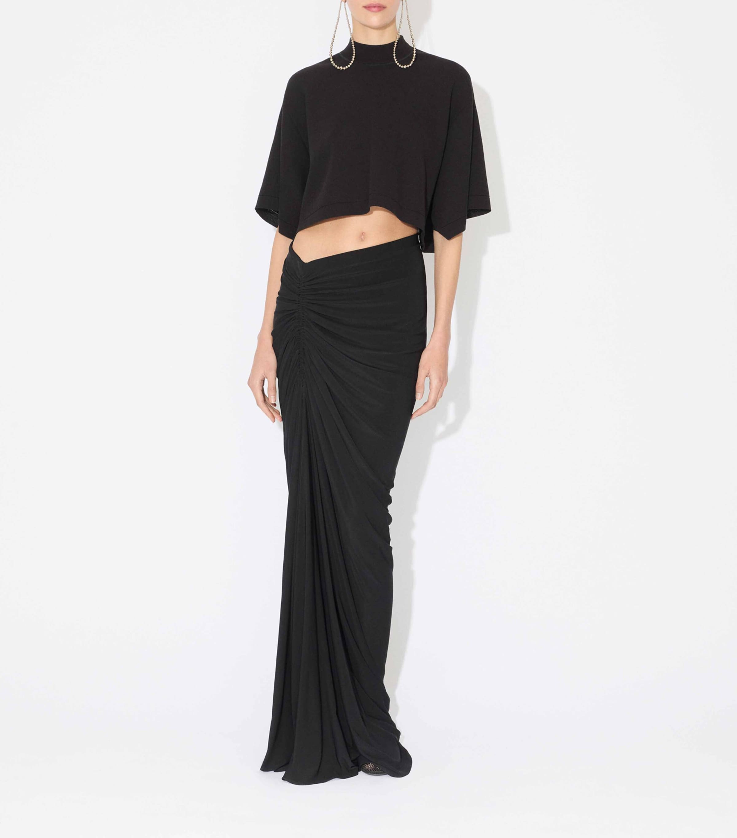 Gathered Asymmetric Maxi Skirt NOIR ALAIA Image 2