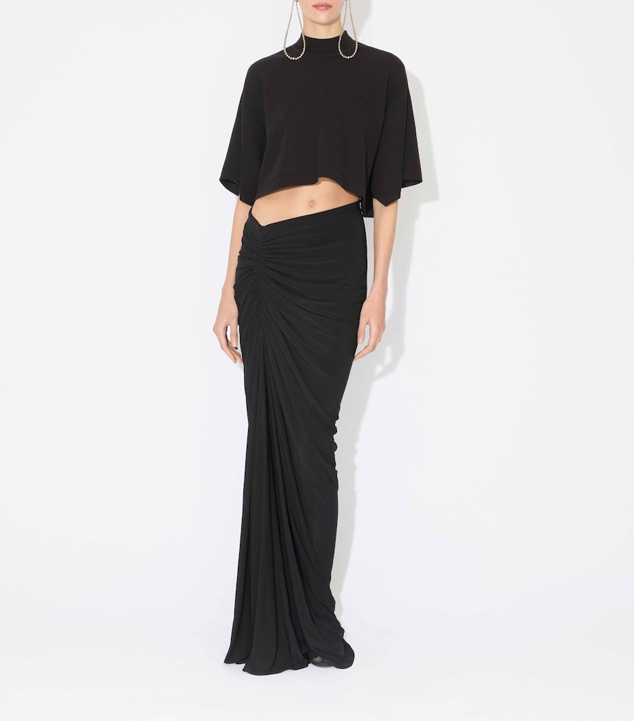 Gathered Asymmetric Maxi Skirt NOIR ALAIA Image 2