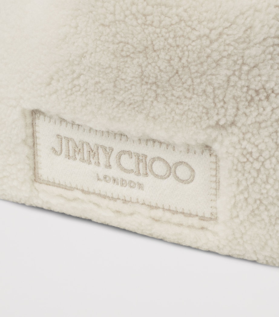 Jimmy Choo Shearling Drawstring Mini Bag Natural/black/light Image 5