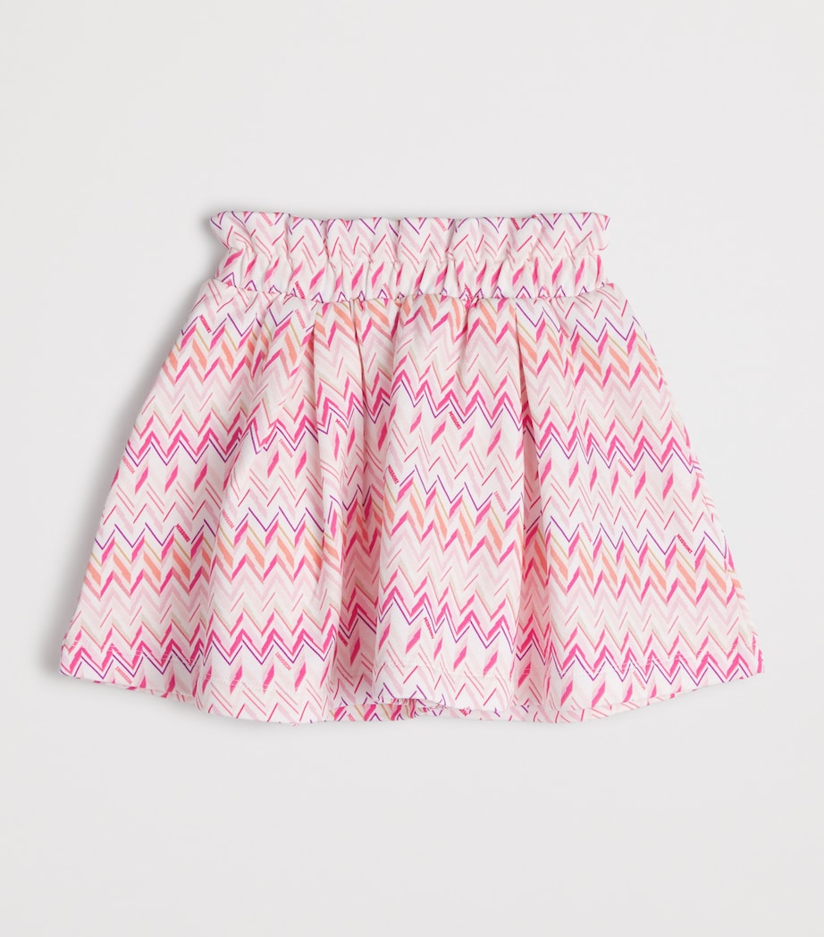 Zigzag Print Skirt (4-14 Years) 100FUWHITE/FUCHSIA Image 2