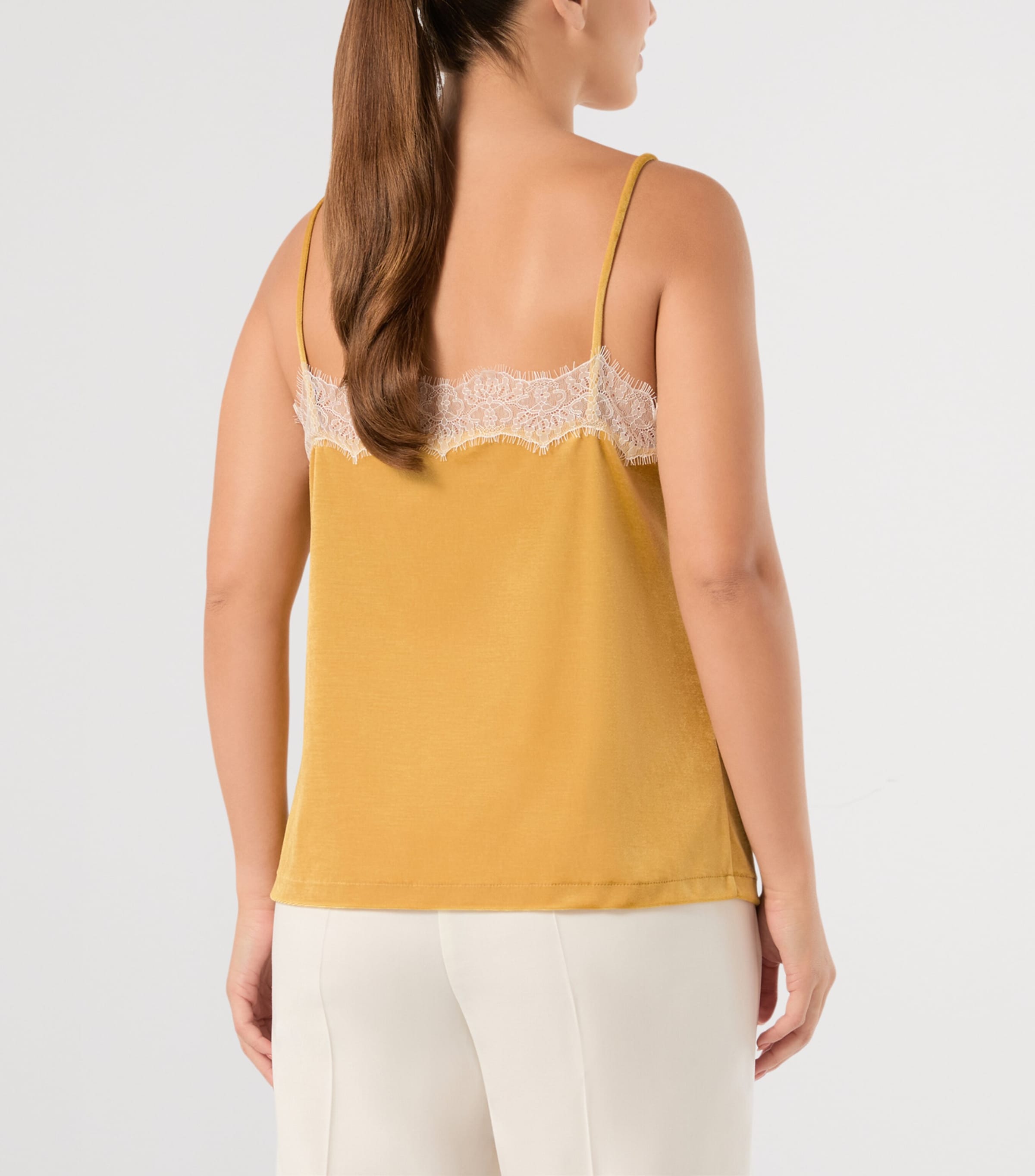 Marina Rinaldi Womens Lace-Trim Cami Top Honey Image 4