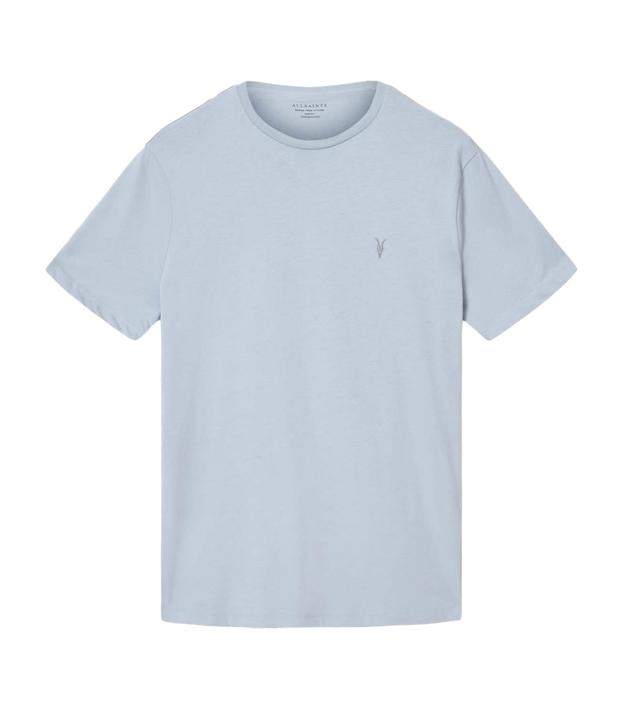 AllSaints Mens Organic Cotton Brace T-Shirt Misty Blue Image 1