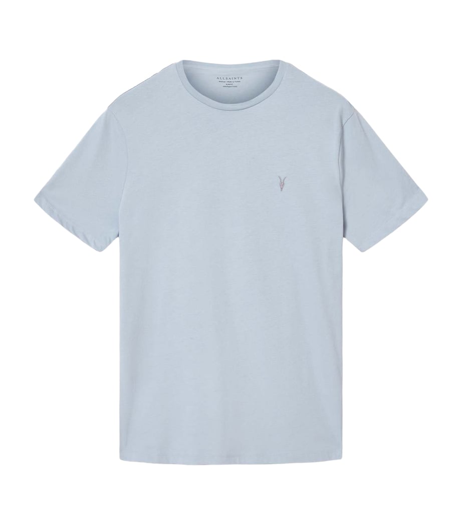 AllSaints Mens Organic Cotton Brace T-Shirt Misty Blue Image 1
