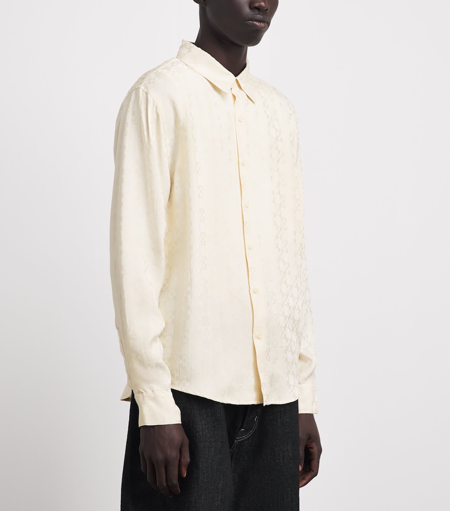 Sandro Paris Mens Jacquard Square Cross Shirt White Image 4