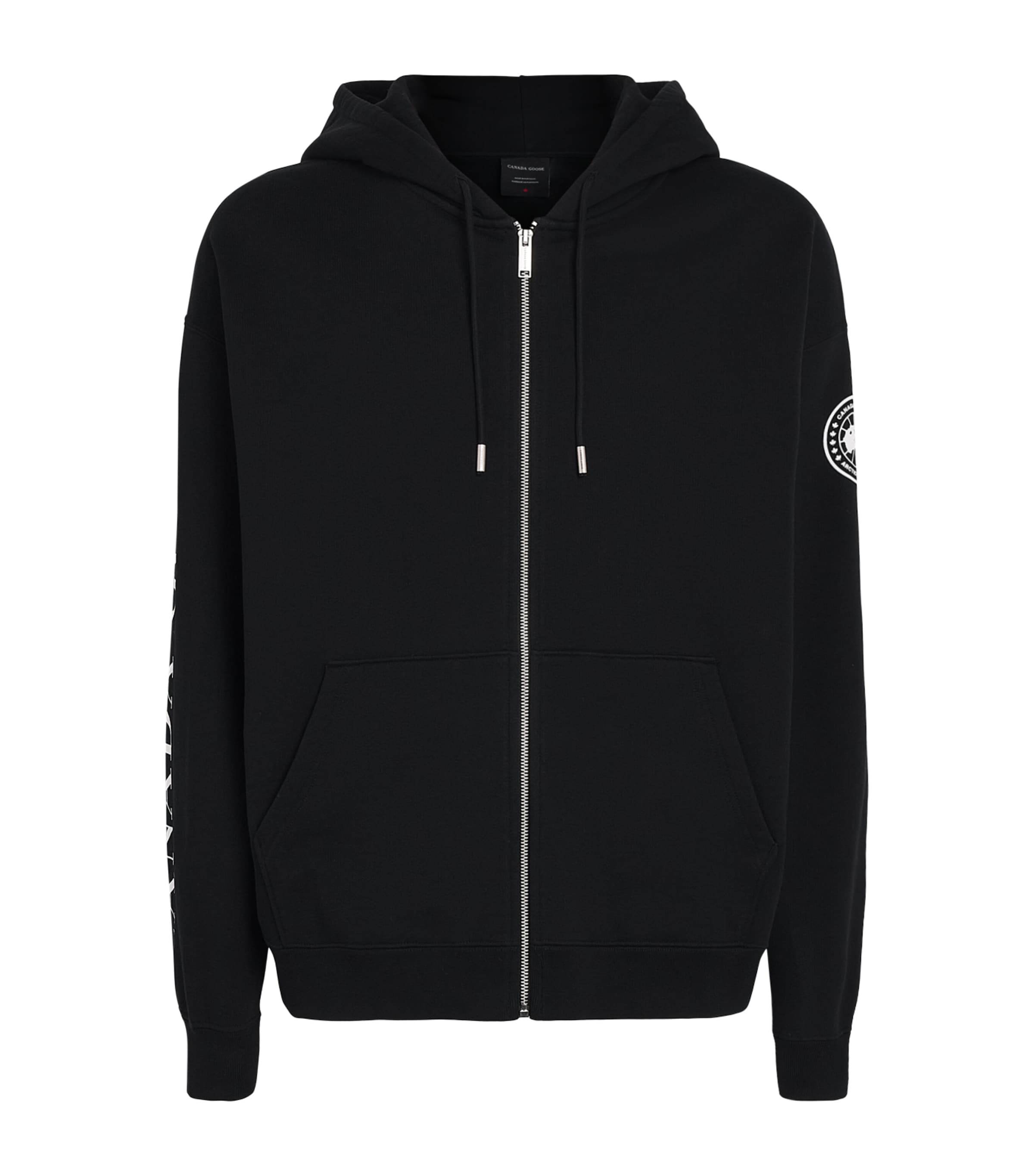Canada Goose Mens Organic Cotton Graphic Rove Zip-Up Hoodie Black Image 1