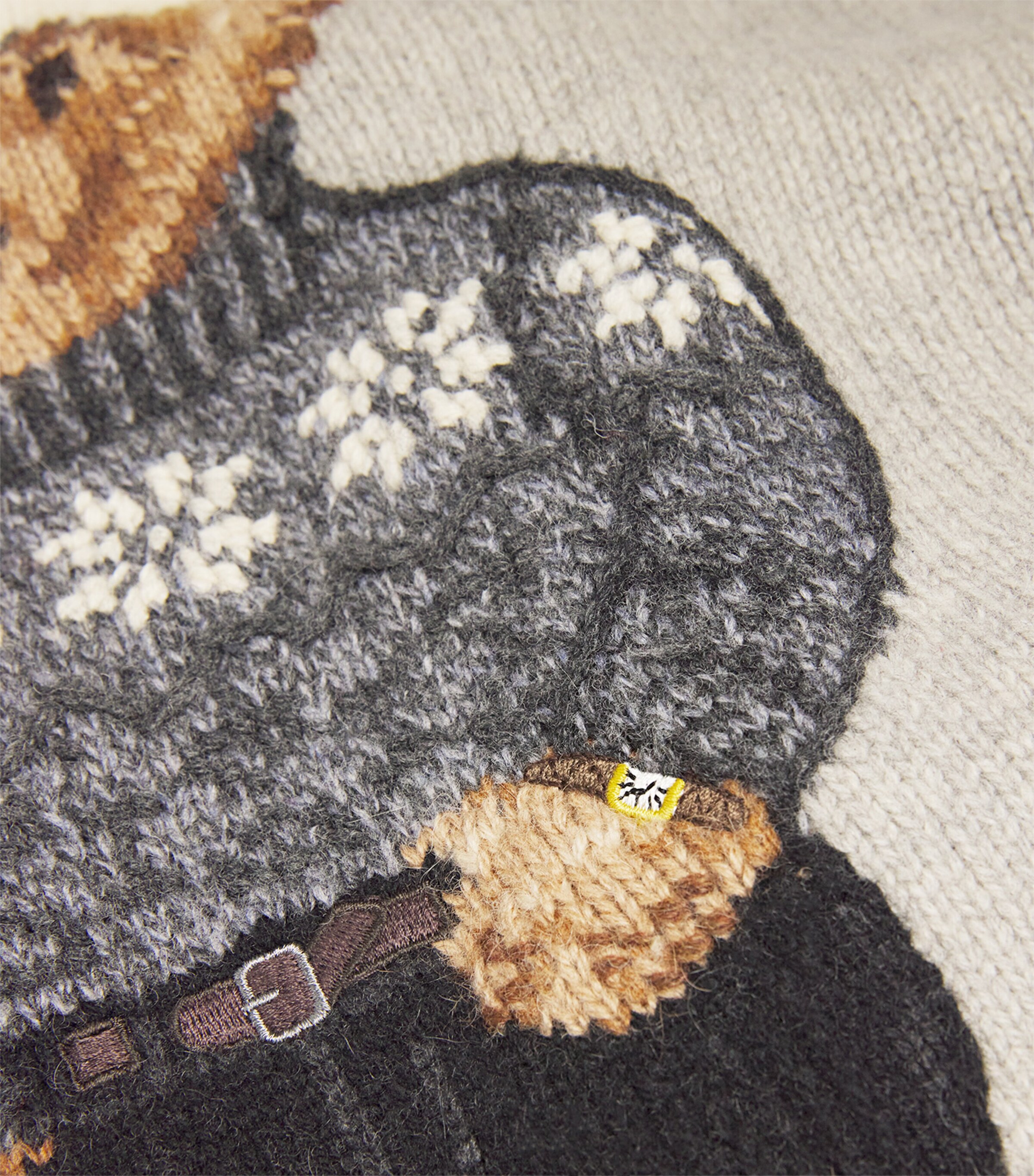 Cotton Polo Bear Sweater NEW GREY HTHR 24 MLT Image 5