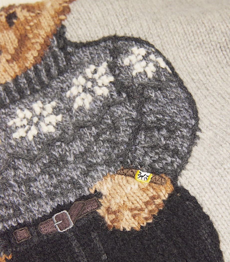 Cotton Polo Bear Sweater NEW GREY HTHR 24 MLT Image 5