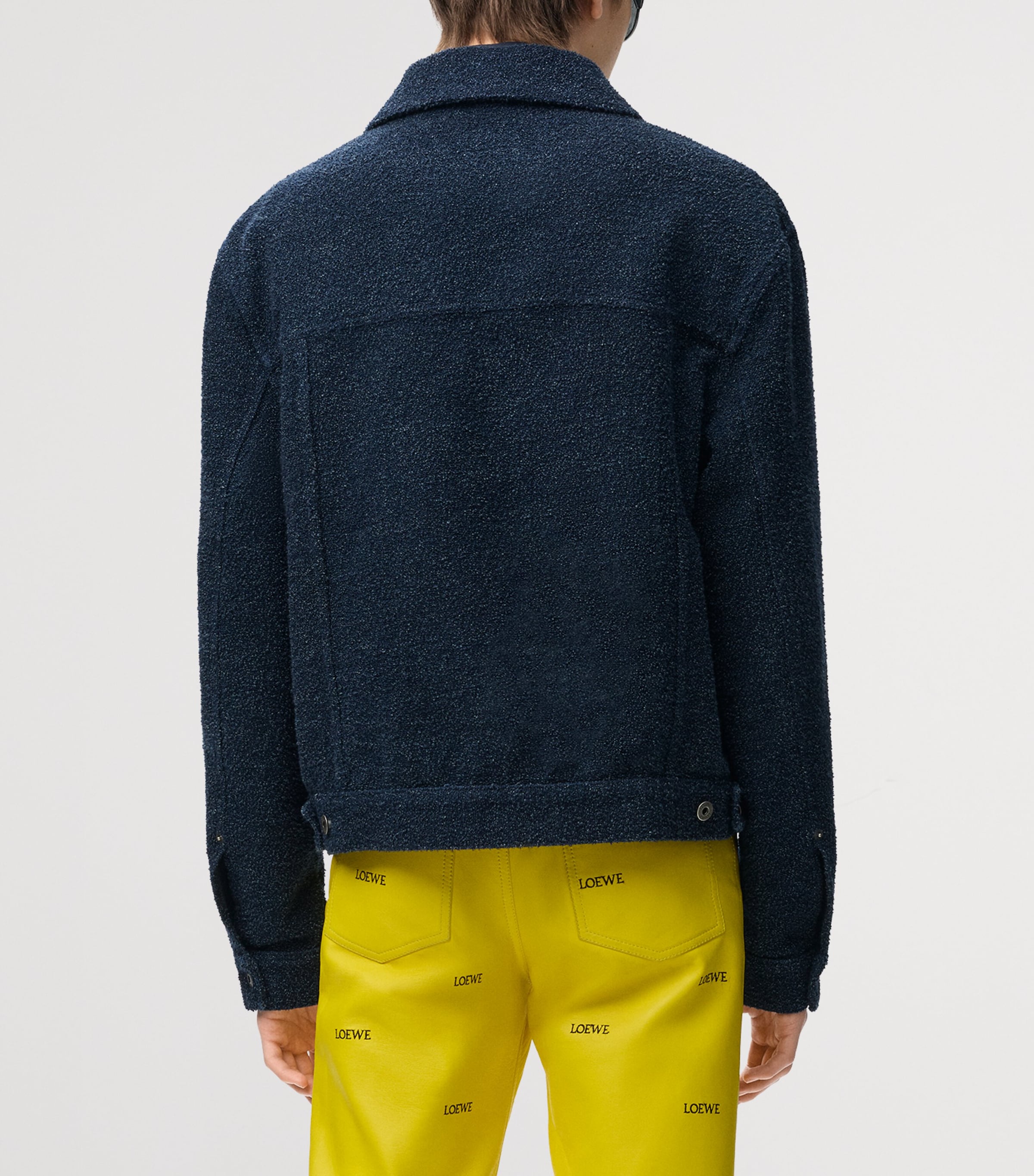 LOEWE Textured Trucker Jacket Dark Denim Blue Image 4