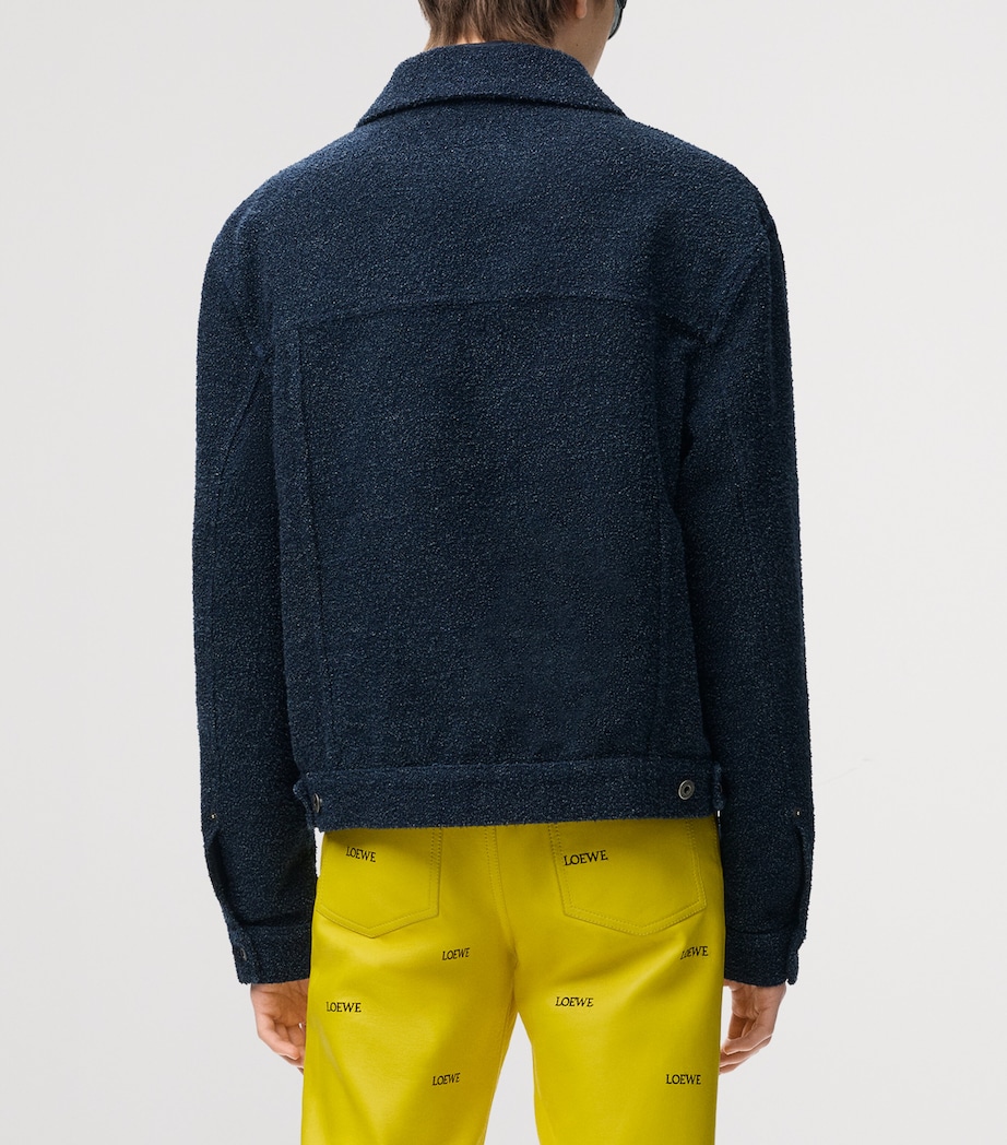 LOEWE Textured Trucker Jacket Dark Denim Blue Image 4