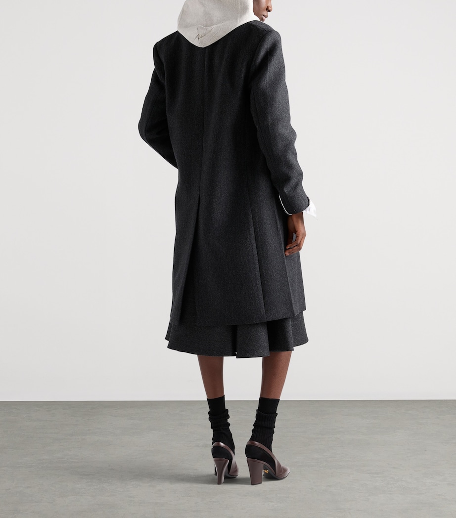 Prada Womens Wool Midi Skirt Grey Image 5