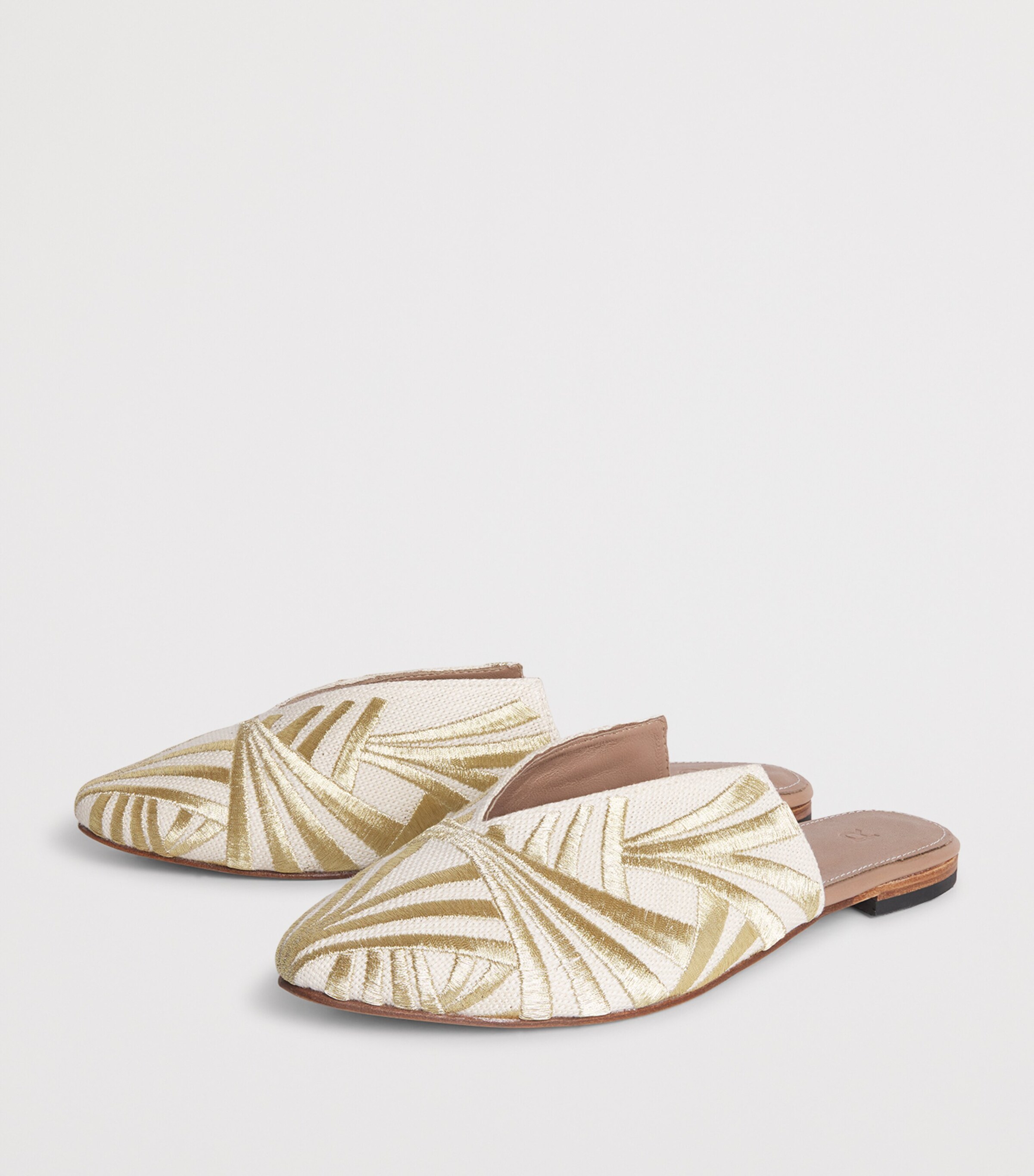 Linen Mules BEIGE/GOLD Image 3