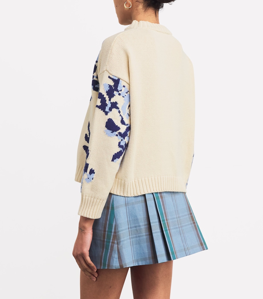 Oversized Floral Sweater LIGHT BLUE Image 4