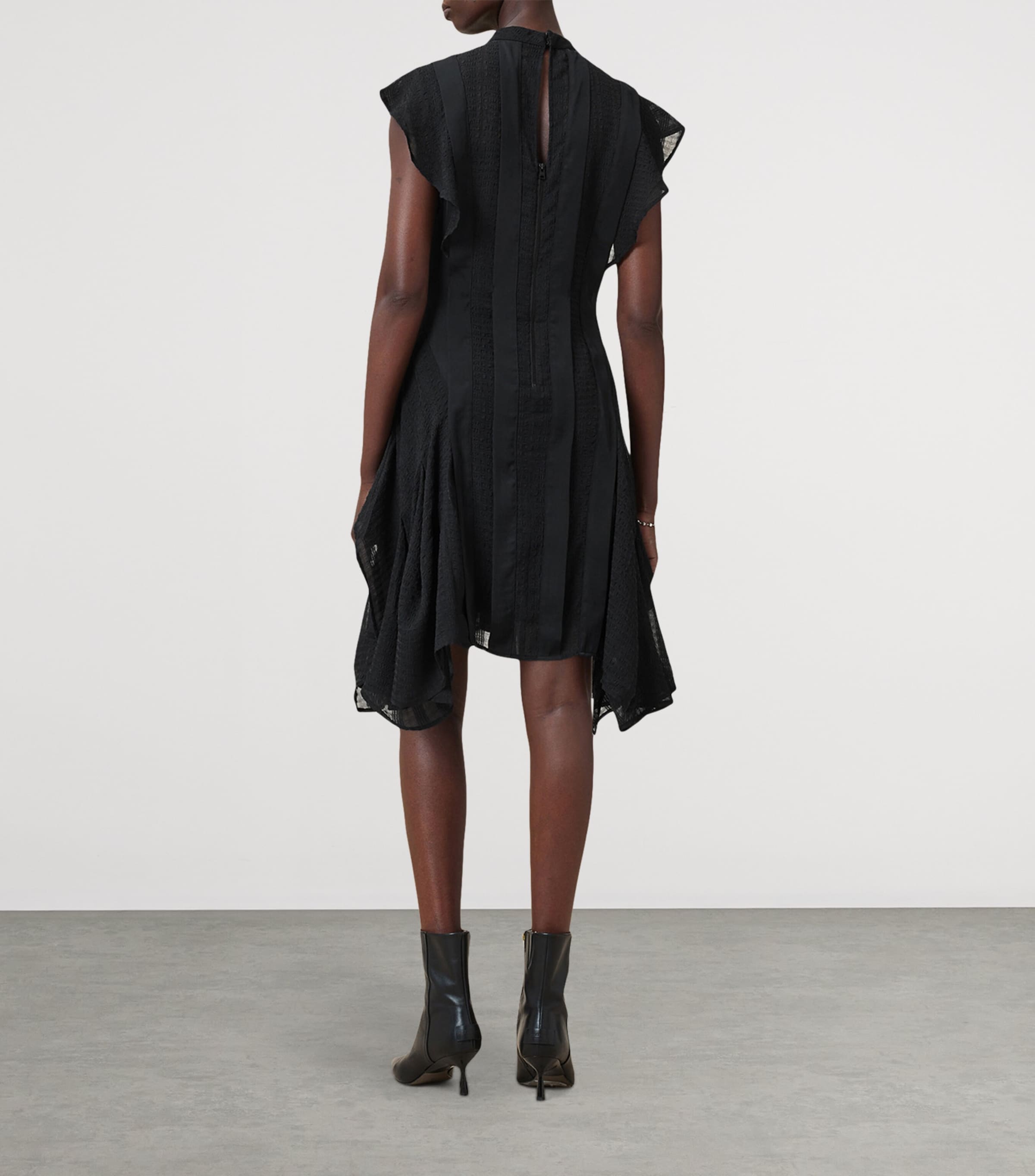 Asymmetric Fleur Dress BLACK Image 4