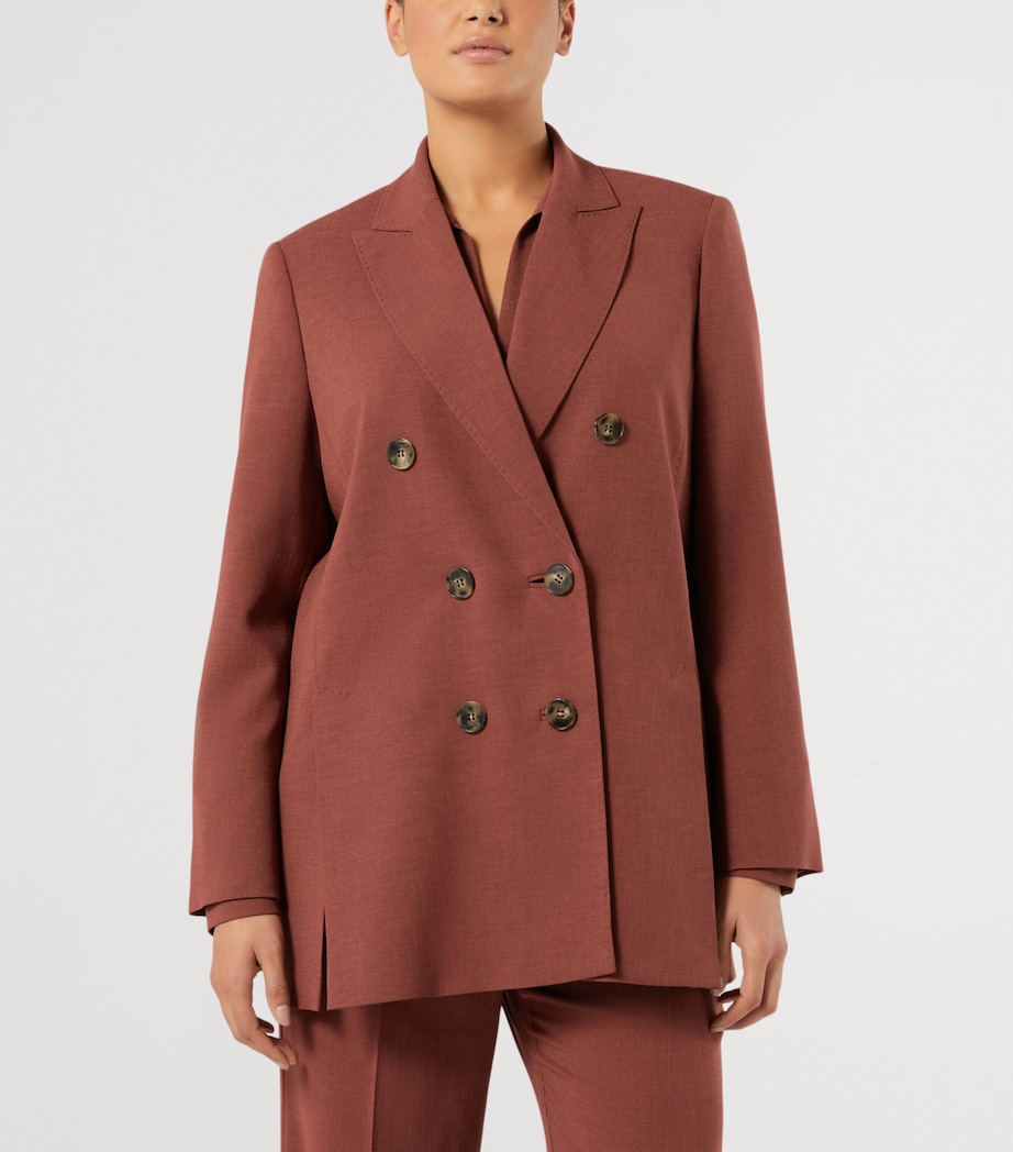 Marina Rinaldi Womens Chenzia Double-Breasted Blazer Brick Red Image 3