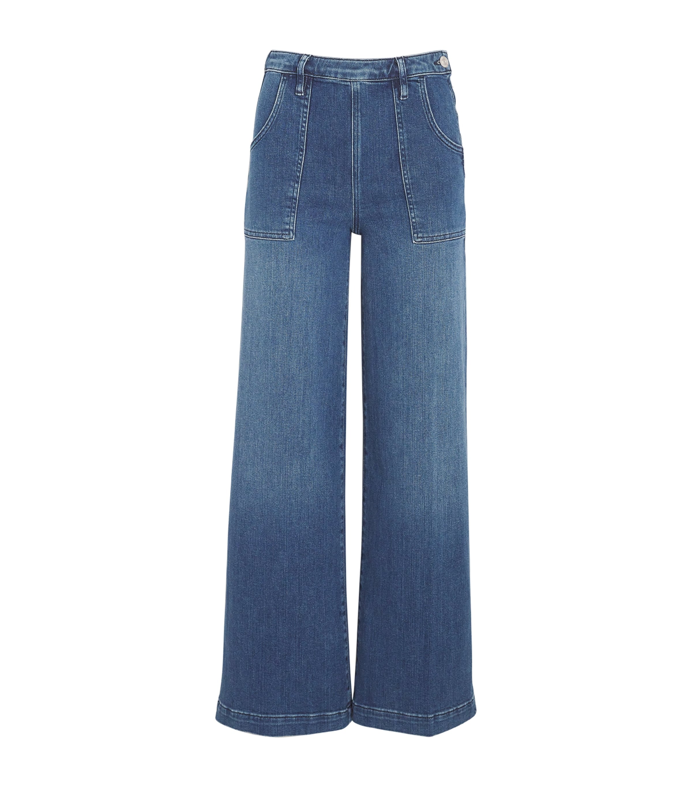 Shop Frame Francoise Wide-leg Jeans In Blue