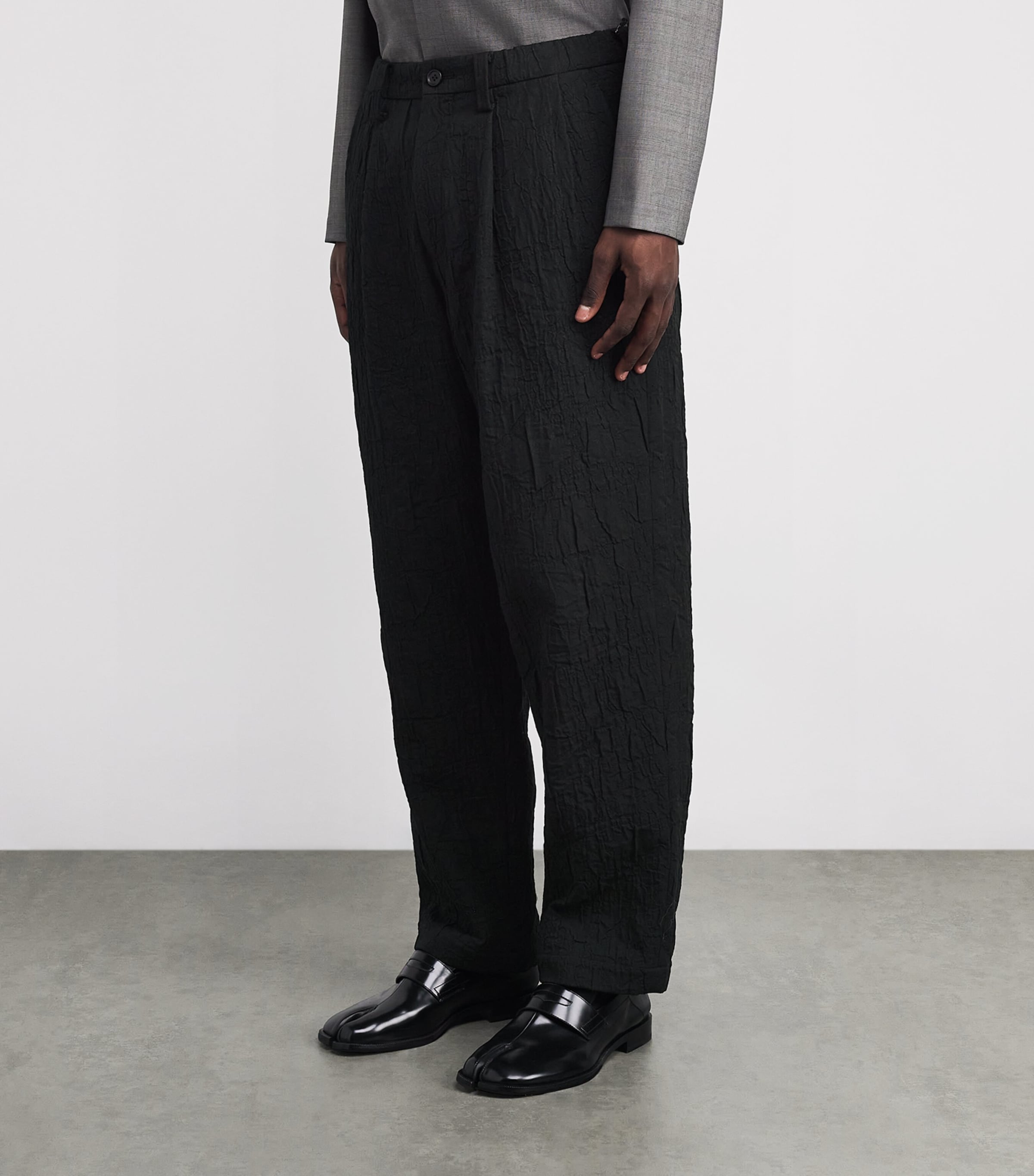 Jacquard Shrink Trousers 15-BLACK Image 3