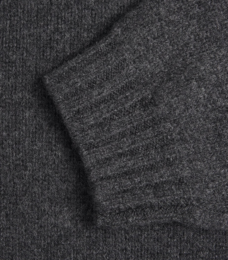St. Agni Womens Merino Wool Belted Sweater Dark Chrcoal Melange Image 6