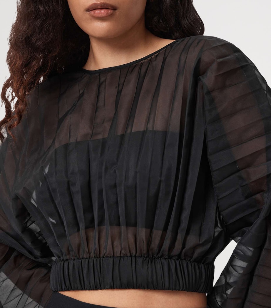 Pleated Micaela Top BLACK Image 5