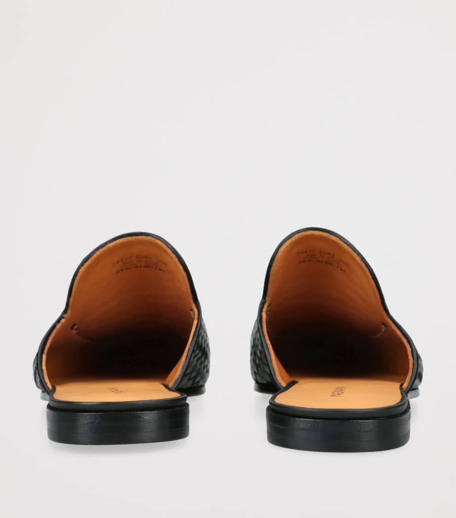 Woven Leather Suela Mules BLACK Image 2