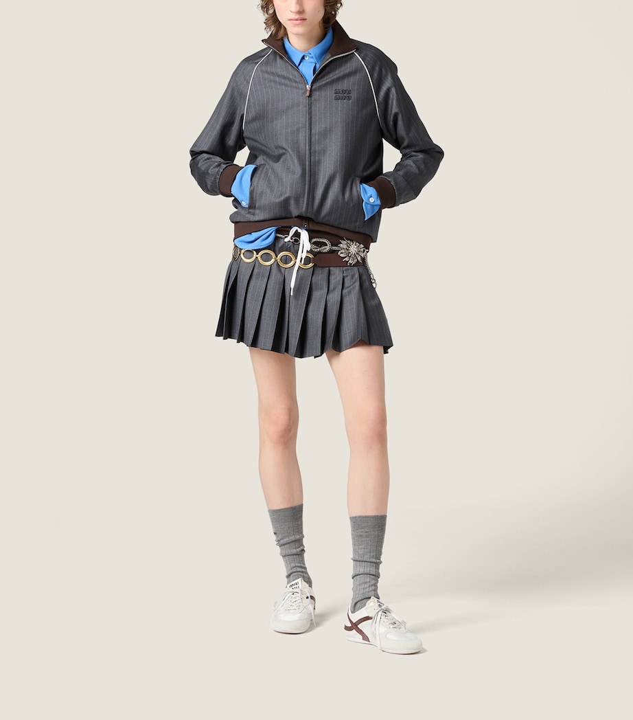 Wool Pleated Mini Skirt F0480 Image 2