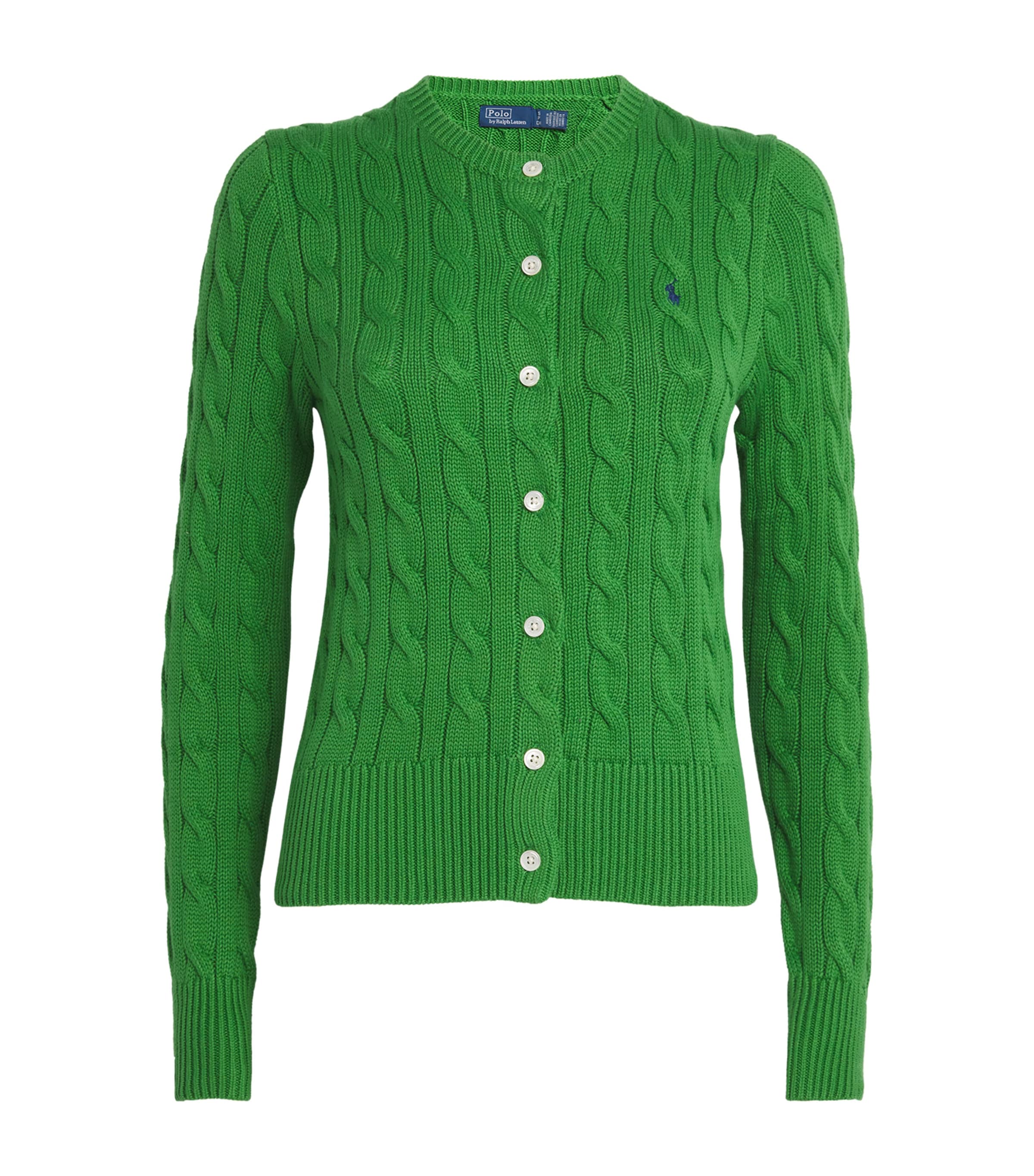 Polo Ralph Lauren Cotton Cable-knit Cardigan In Green