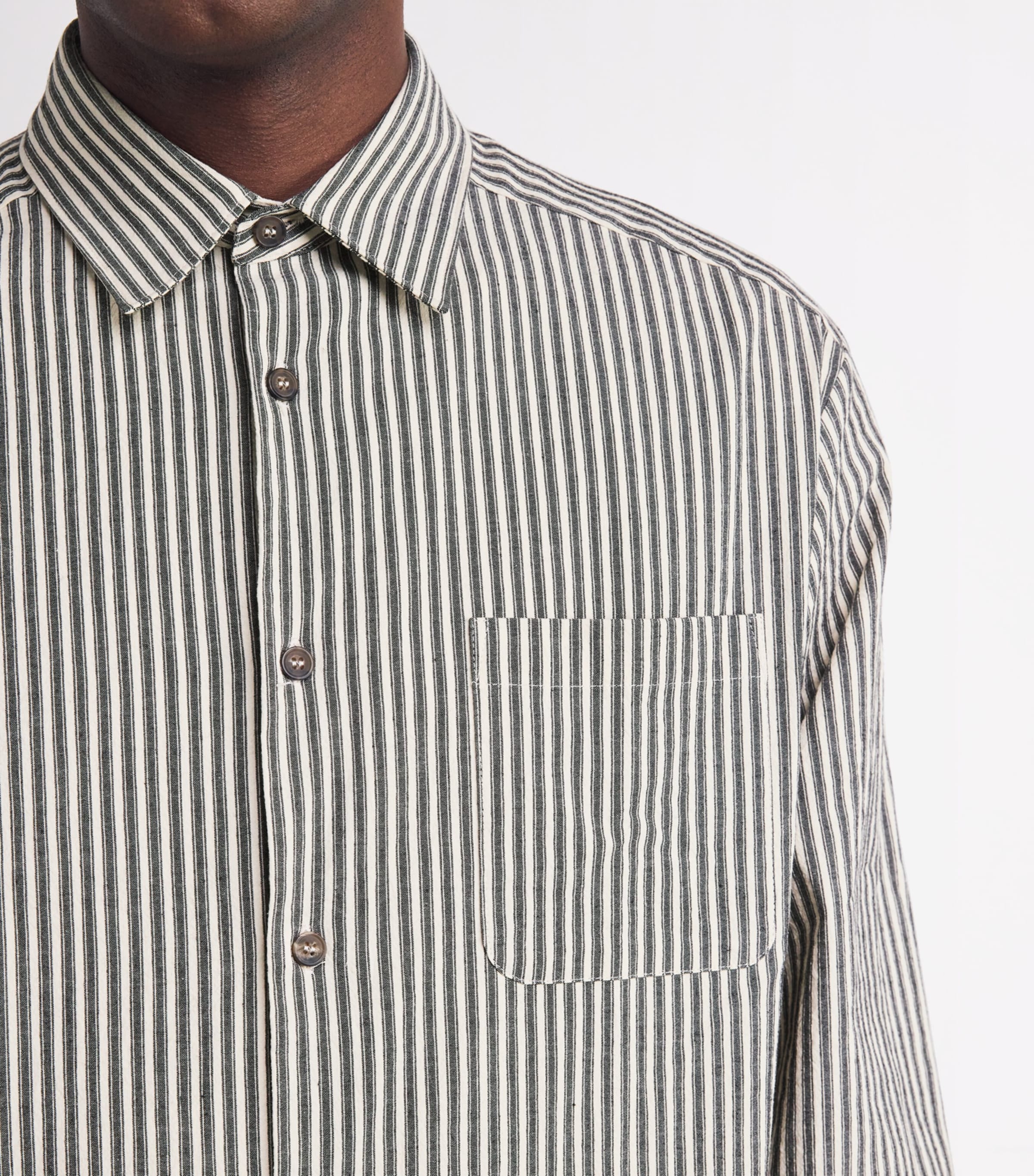 Cotton Striped Shirt LZZ BLACK Image 6