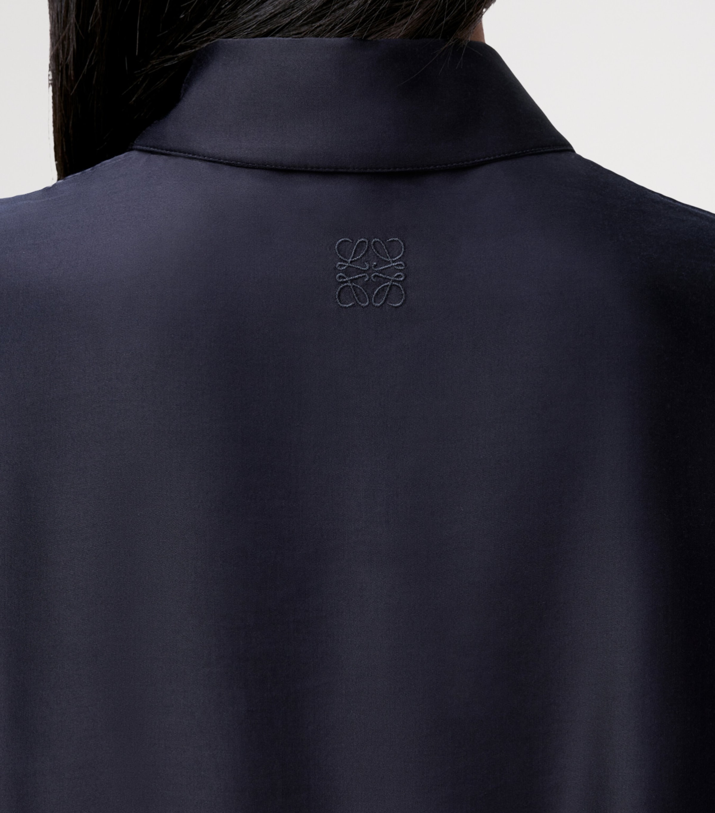 Satin Cape Shirt DARK NAVY BLUE Image 5