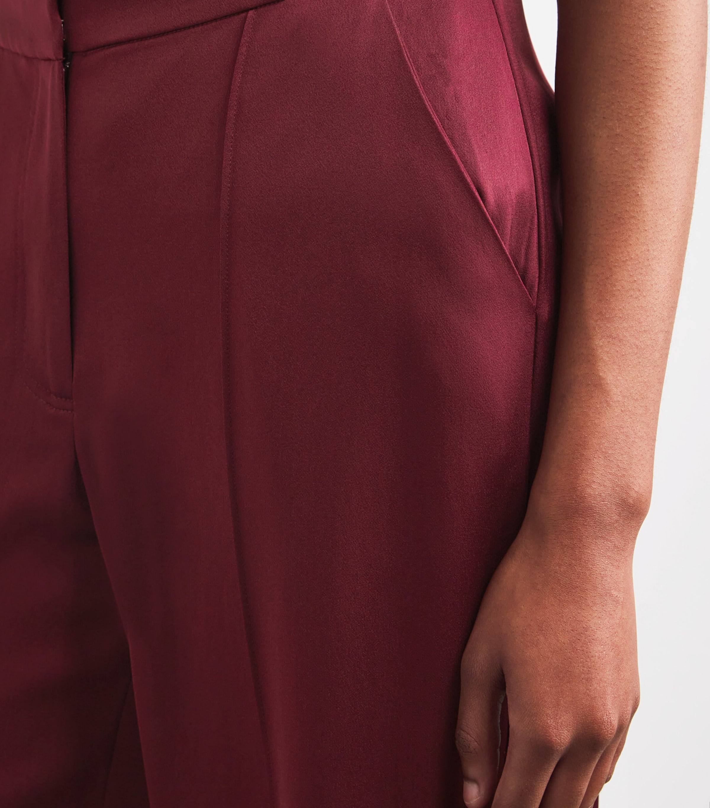 Satin Wide-Leg Kyra Trousers OXBLOOD Image 6