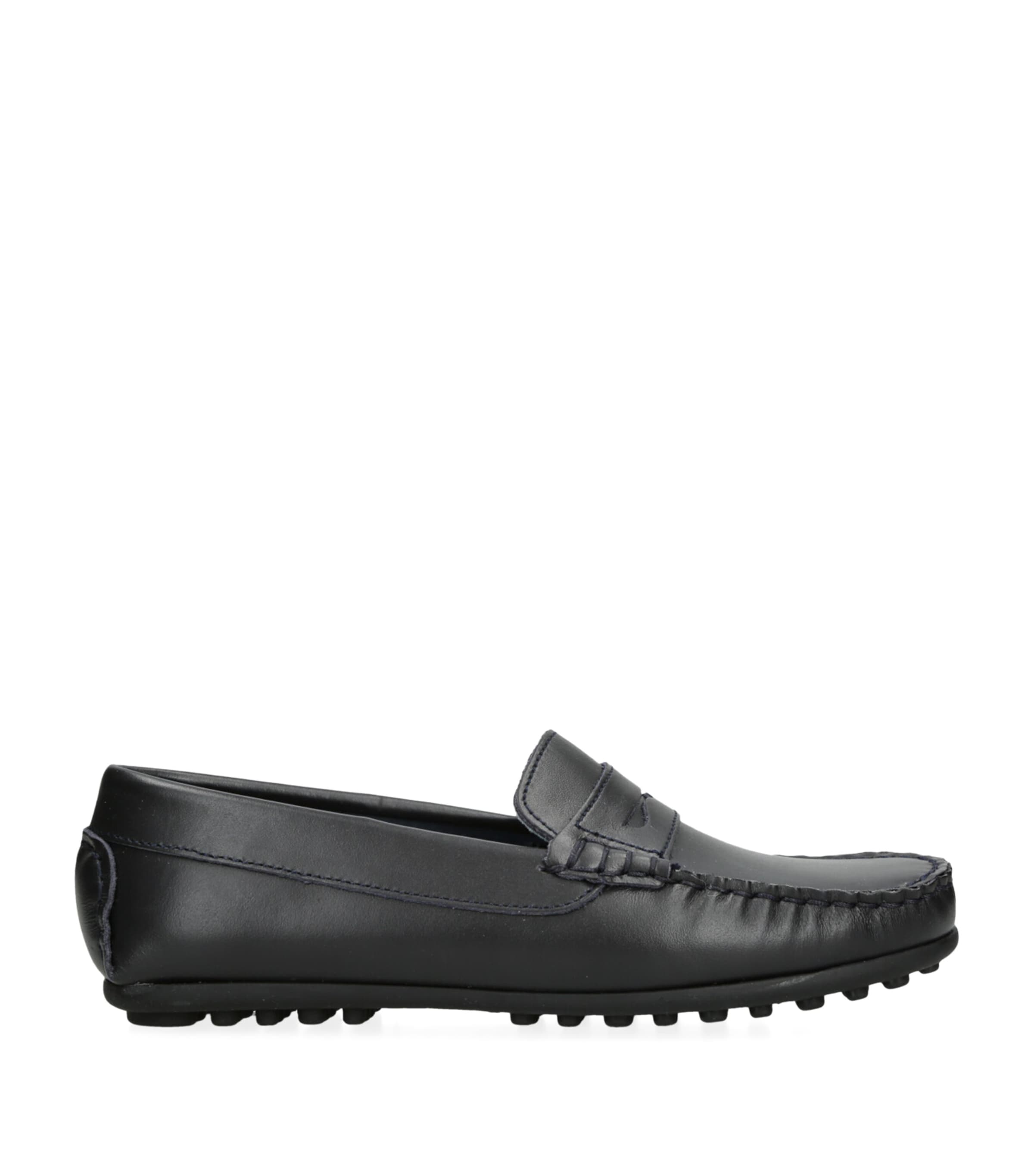 Papouelli Leather Felix Loafers In Navy