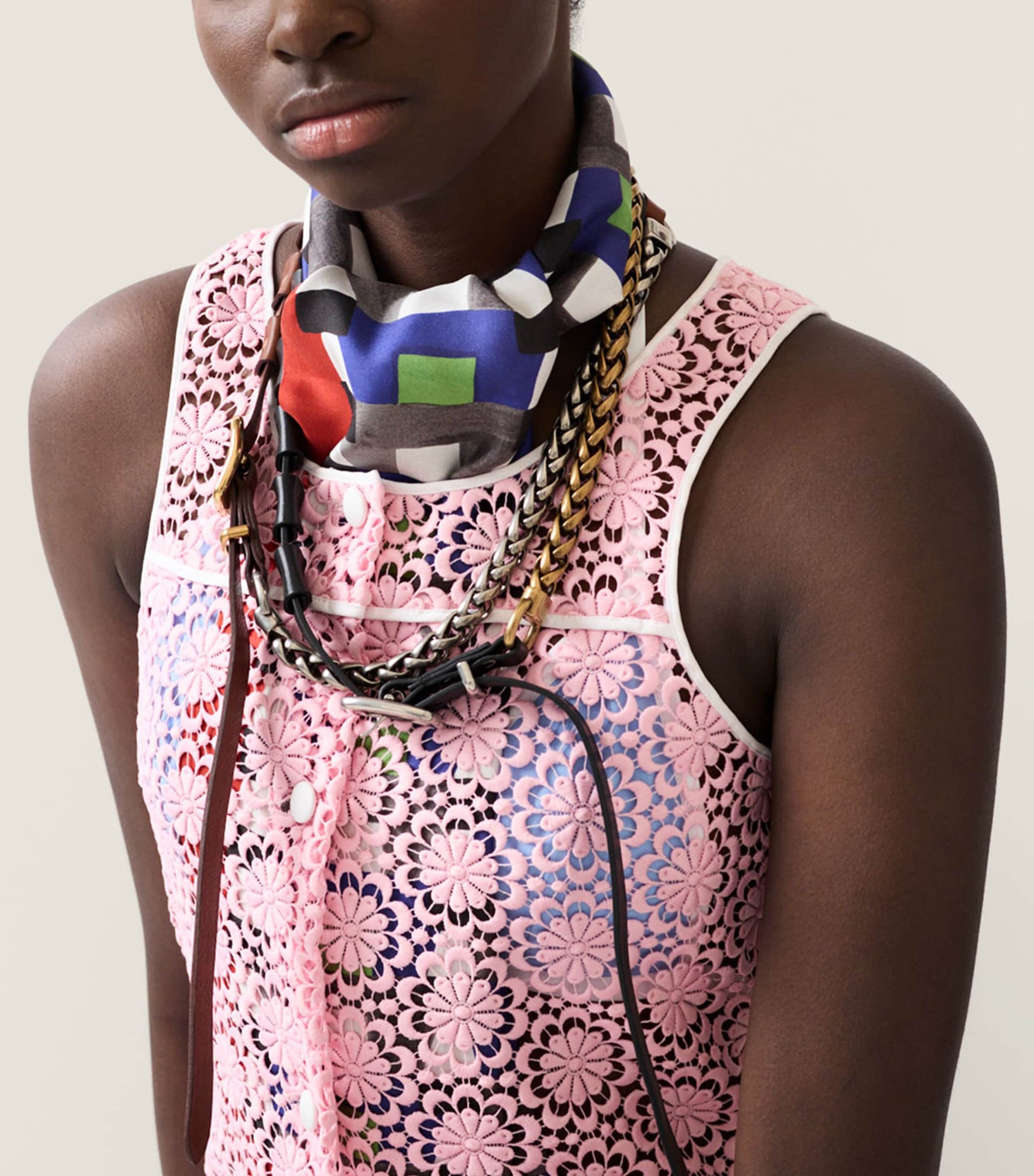 Miu Miu Womens Macramé Midi Dress Image 5