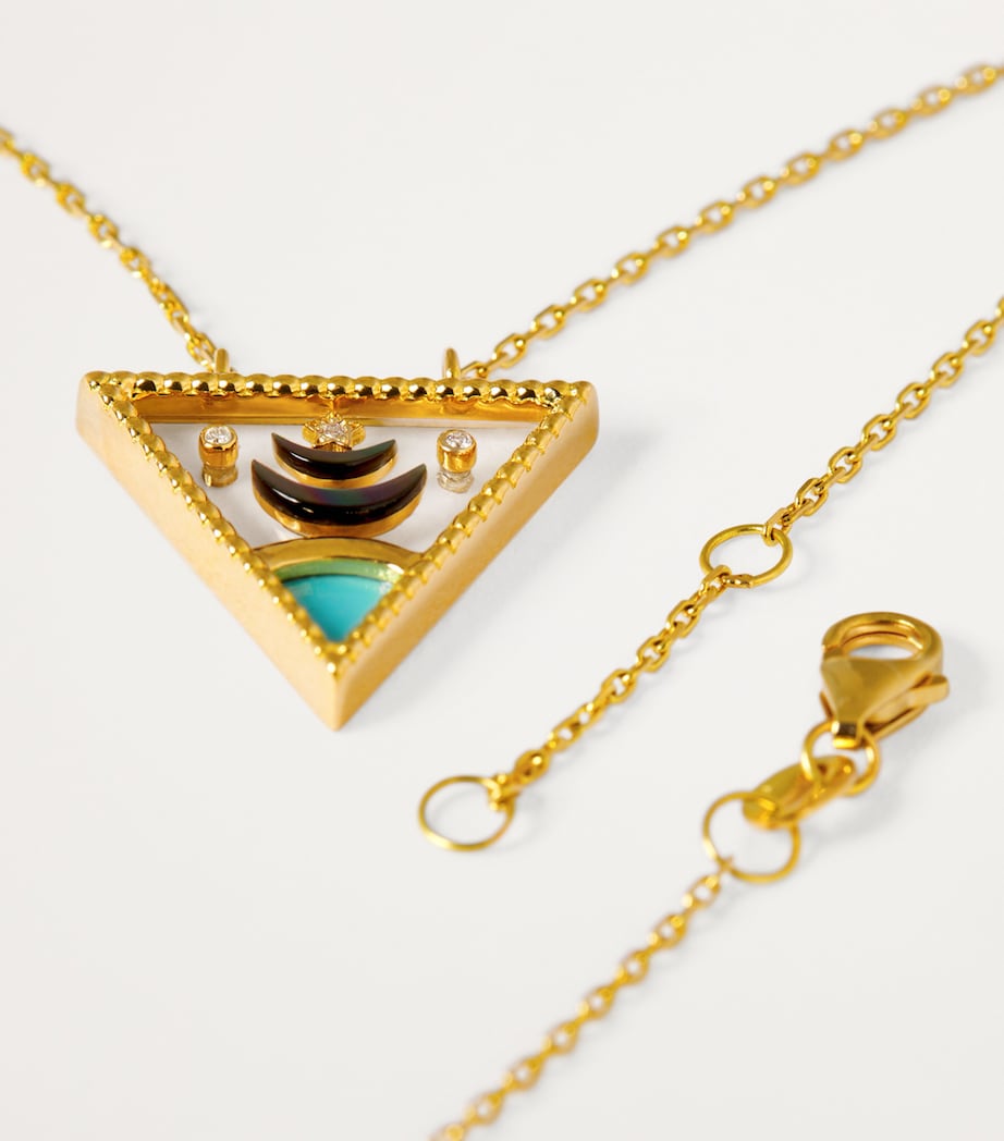 Yellow Gold, Diamond and Mixed Stone Amulets of Light Necklace YELLOW GOLD Image 5