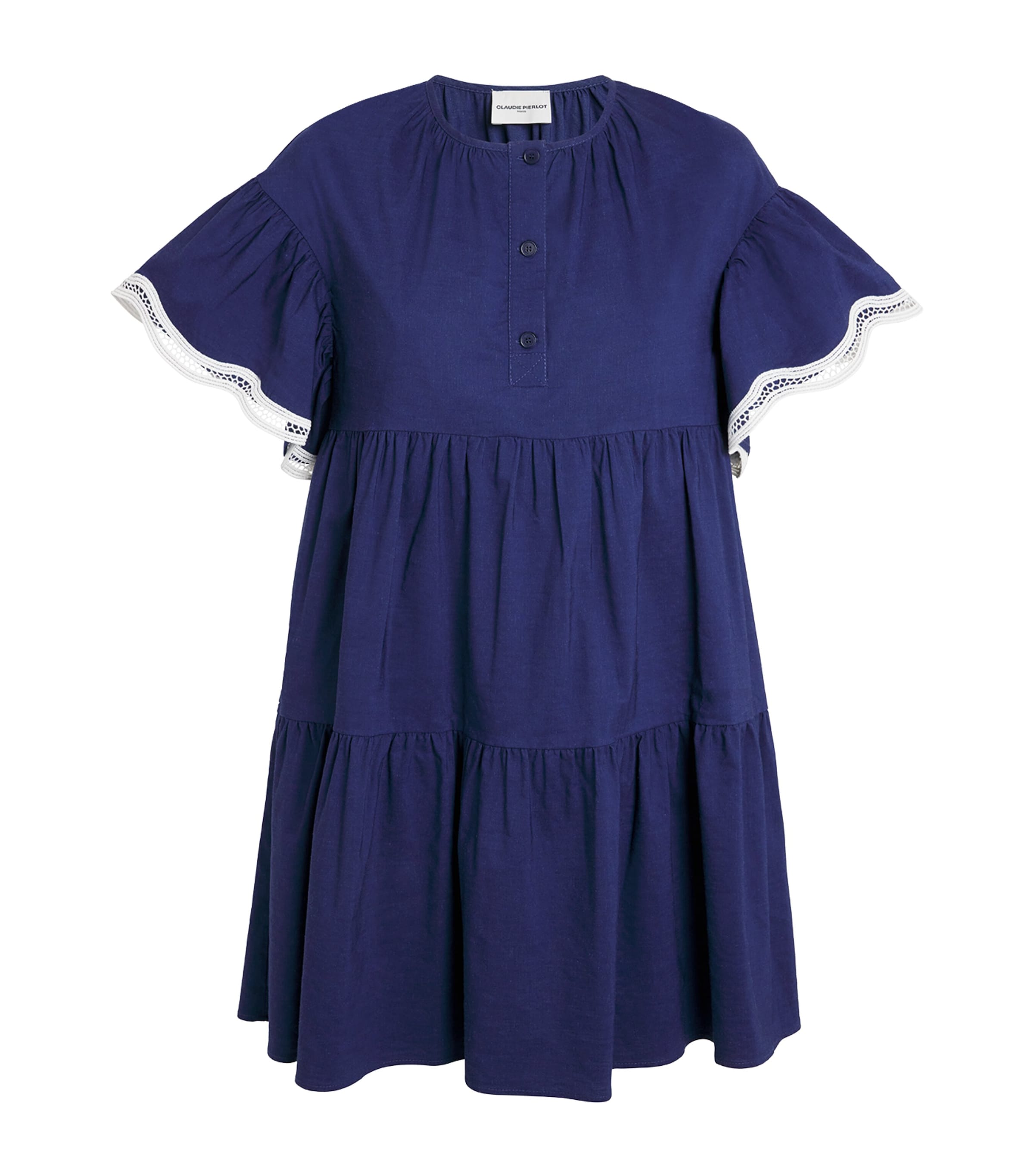 Claudie Pierlot Tiered Mini Dress In Blue