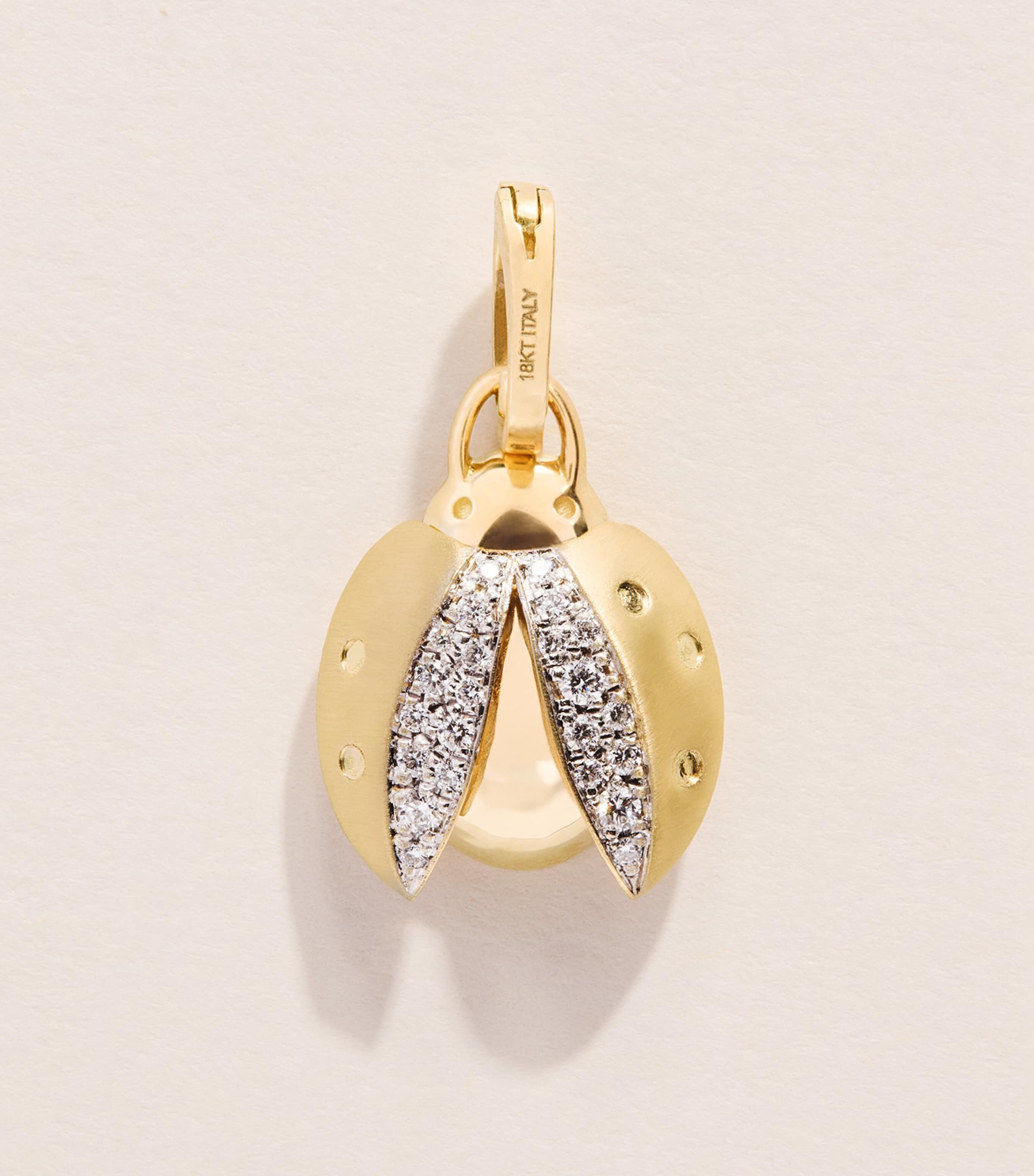 Jade Trau Yellow Gold and Diamond Mini Ladybug Charm Yellow Gold Image 1