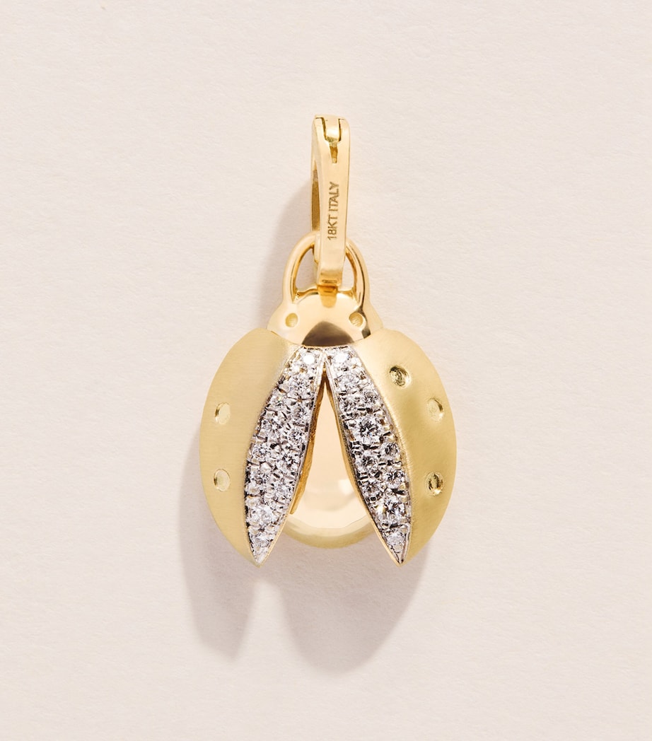 Jade Trau Yellow Gold and Diamond Mini Ladybug Charm Yellow Gold Image 1