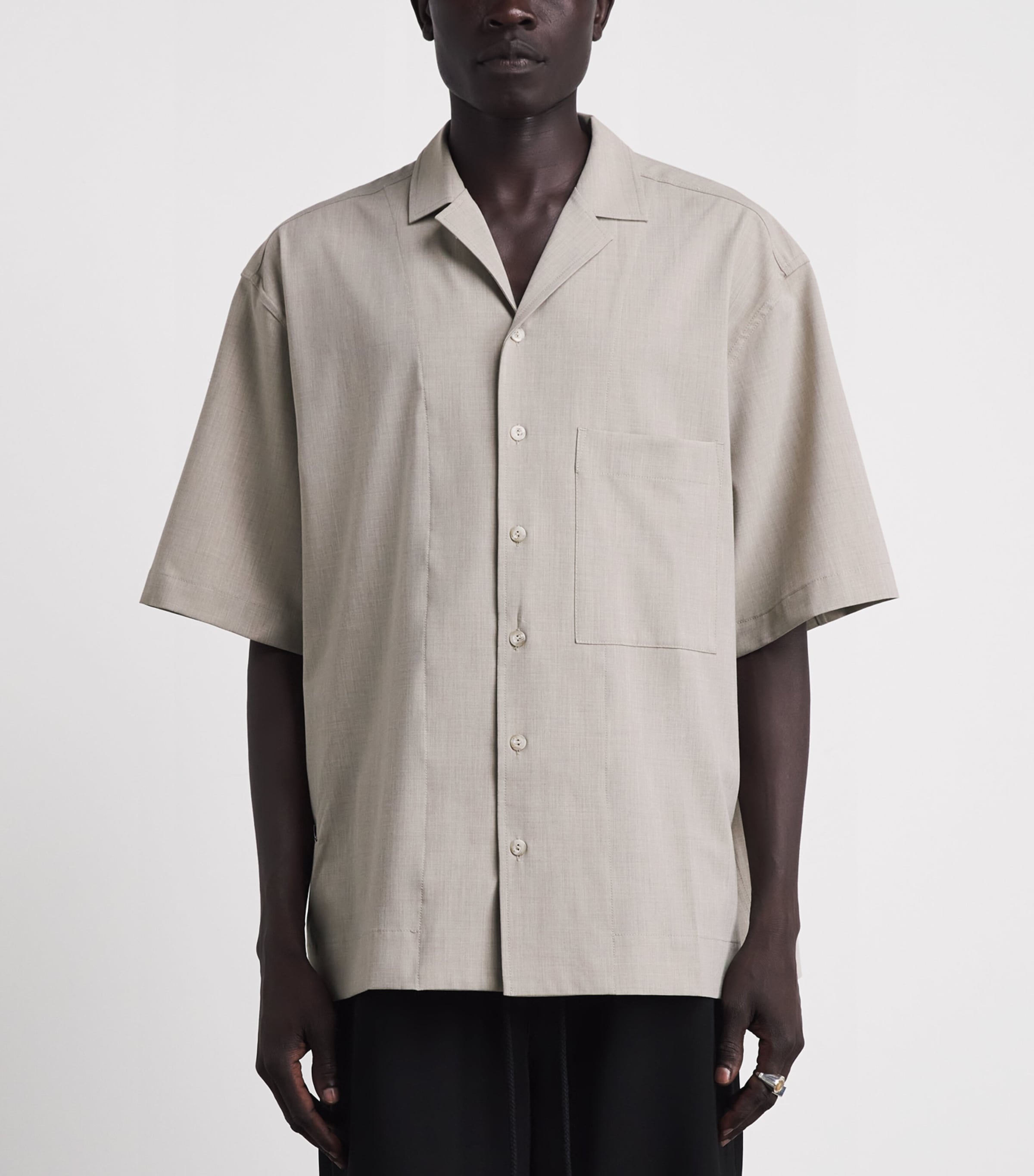 Song For The Mute Mens Oversized Short-Sleeve Shirt Chalk Image 4