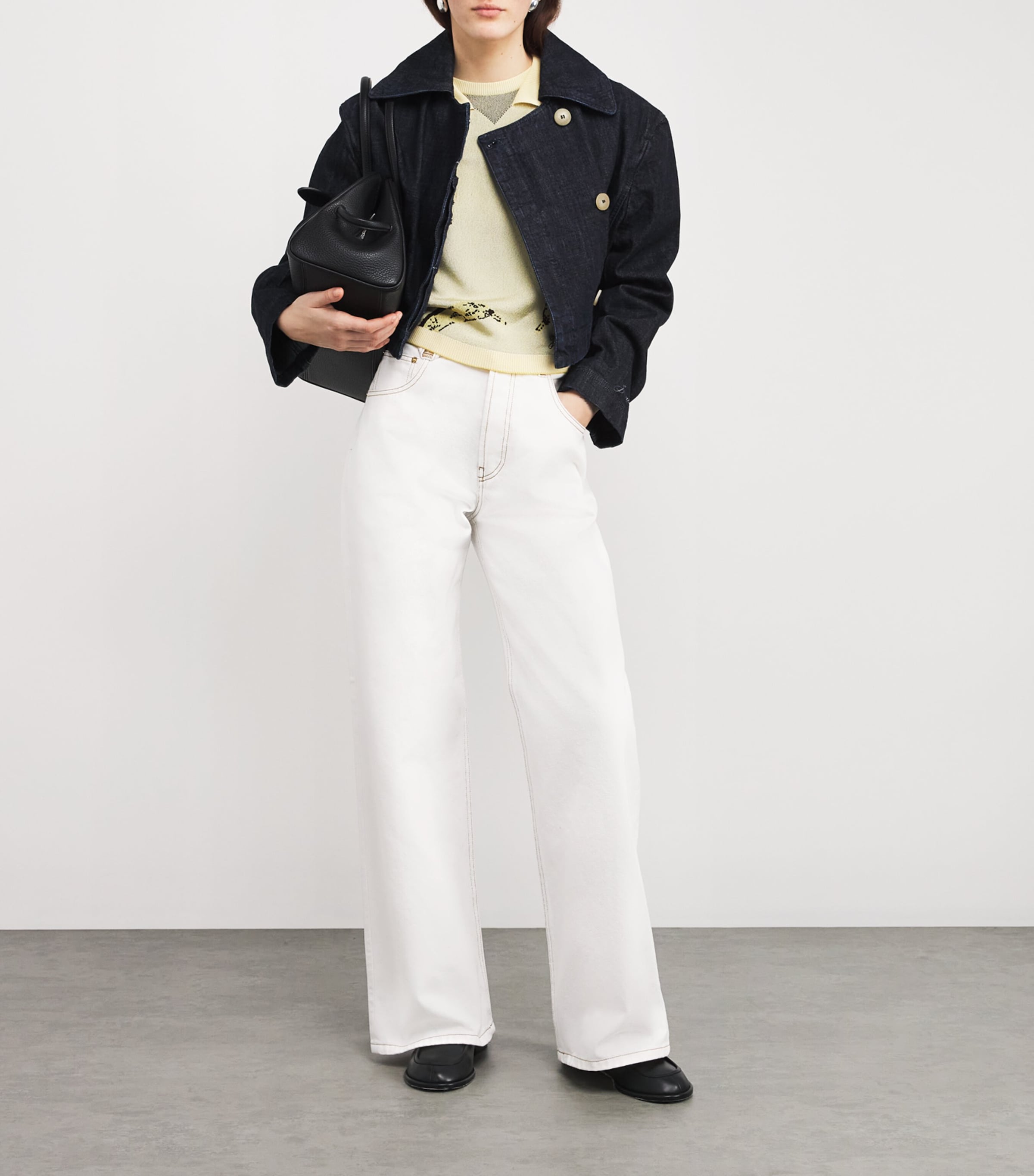 Jacquemus Womens Wide-Leg Jeans Off White/tabac Image 2