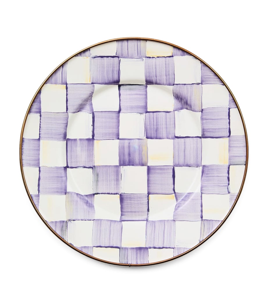 MacKenzie-Childs Violet Check Dessert Plate (20cm) Violet Image 1