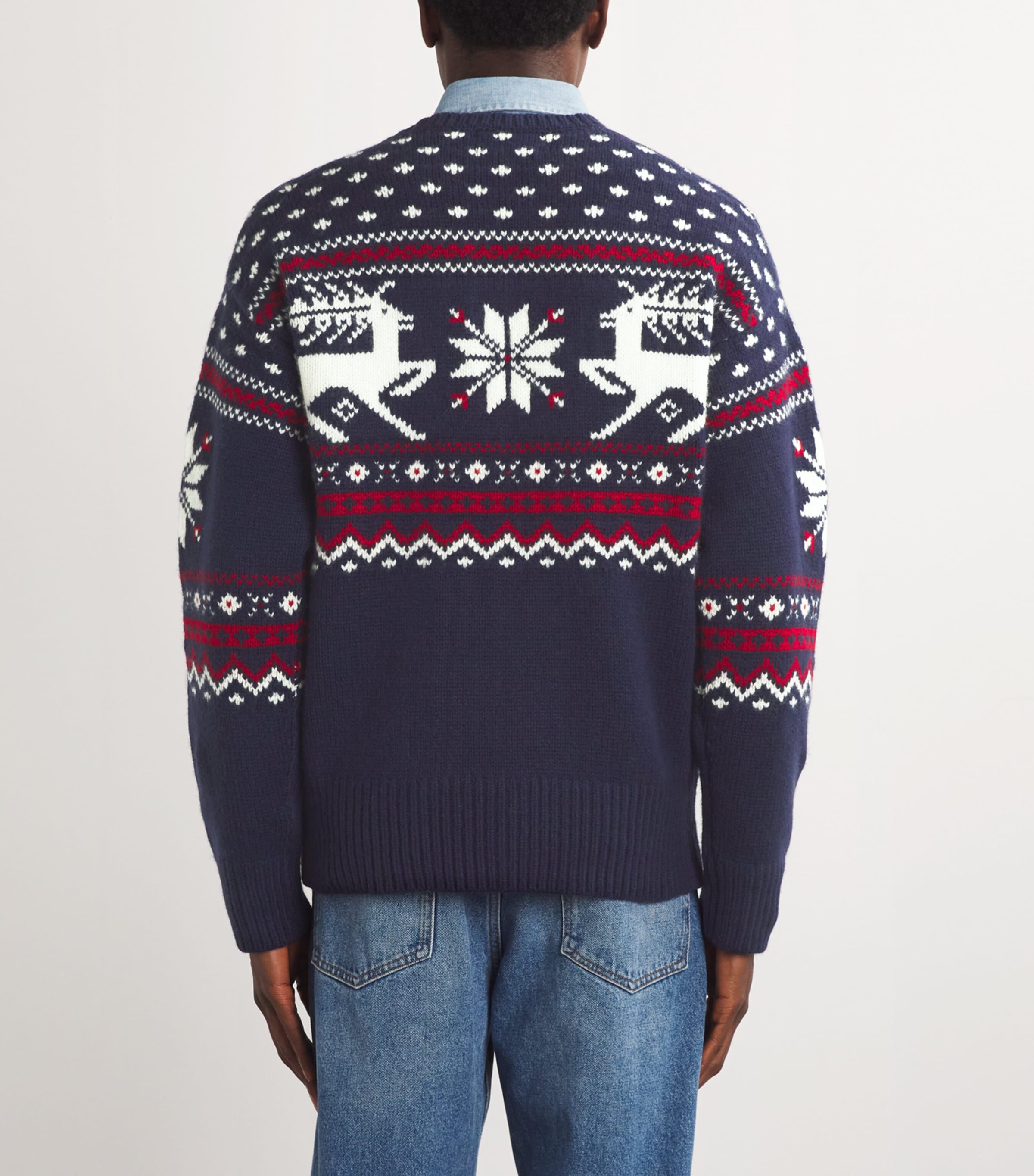 Wool Reindeer Sweater BLUE Image 4