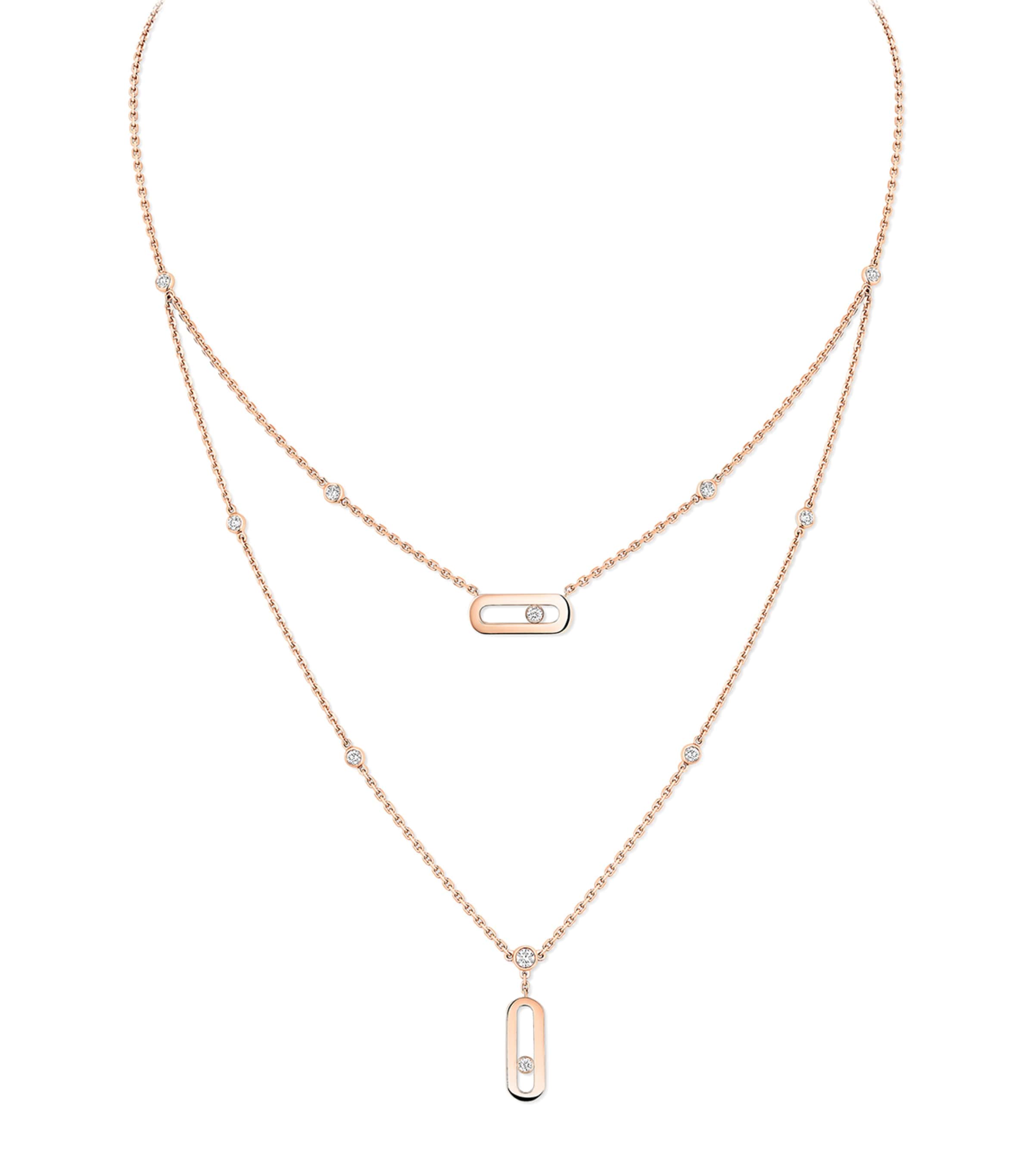 Messika Move Uno Pink Gold and Diamond Necklace (0.30ct) Pink Gold Image 1