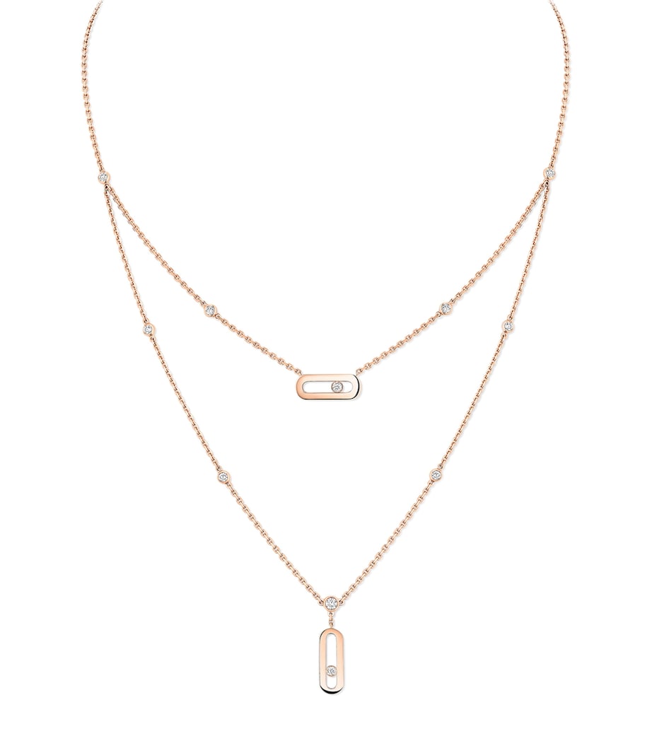 Messika Move Uno Pink Gold and Diamond Necklace (0.30ct) Pink Gold Image 1